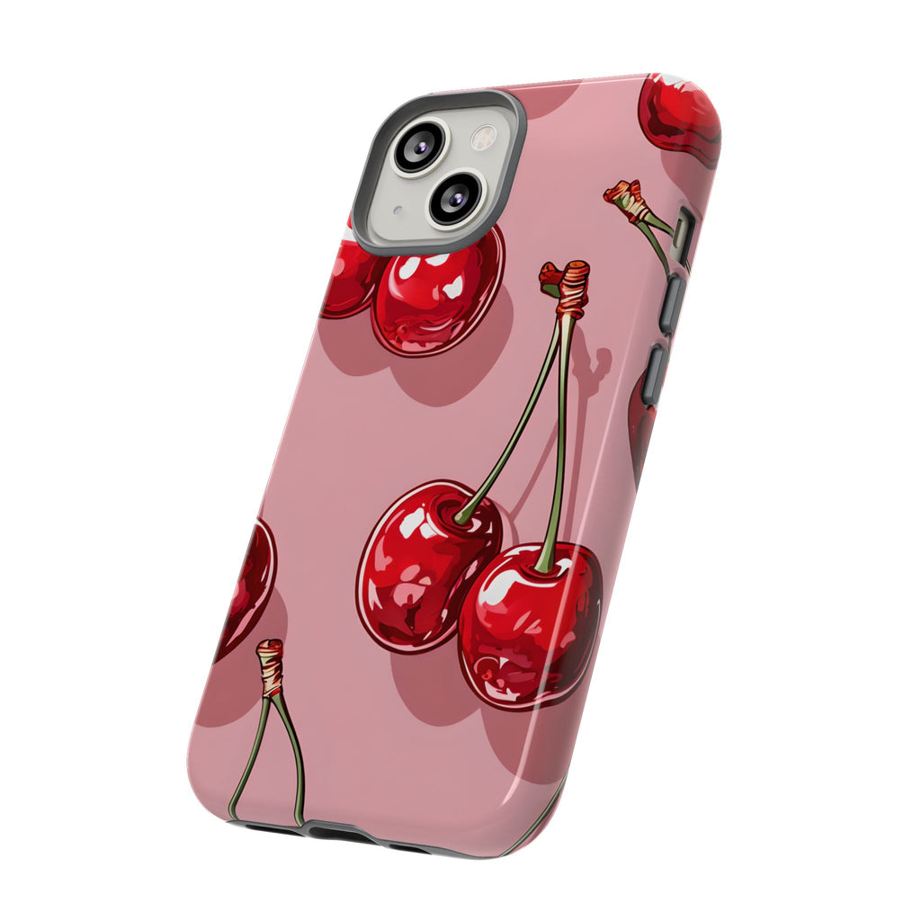 Cherry Blossom Phone Case, Tough Phone Cover, Cute Cherry Design, Summer Vibes, Phone Accessory, Gift for Her