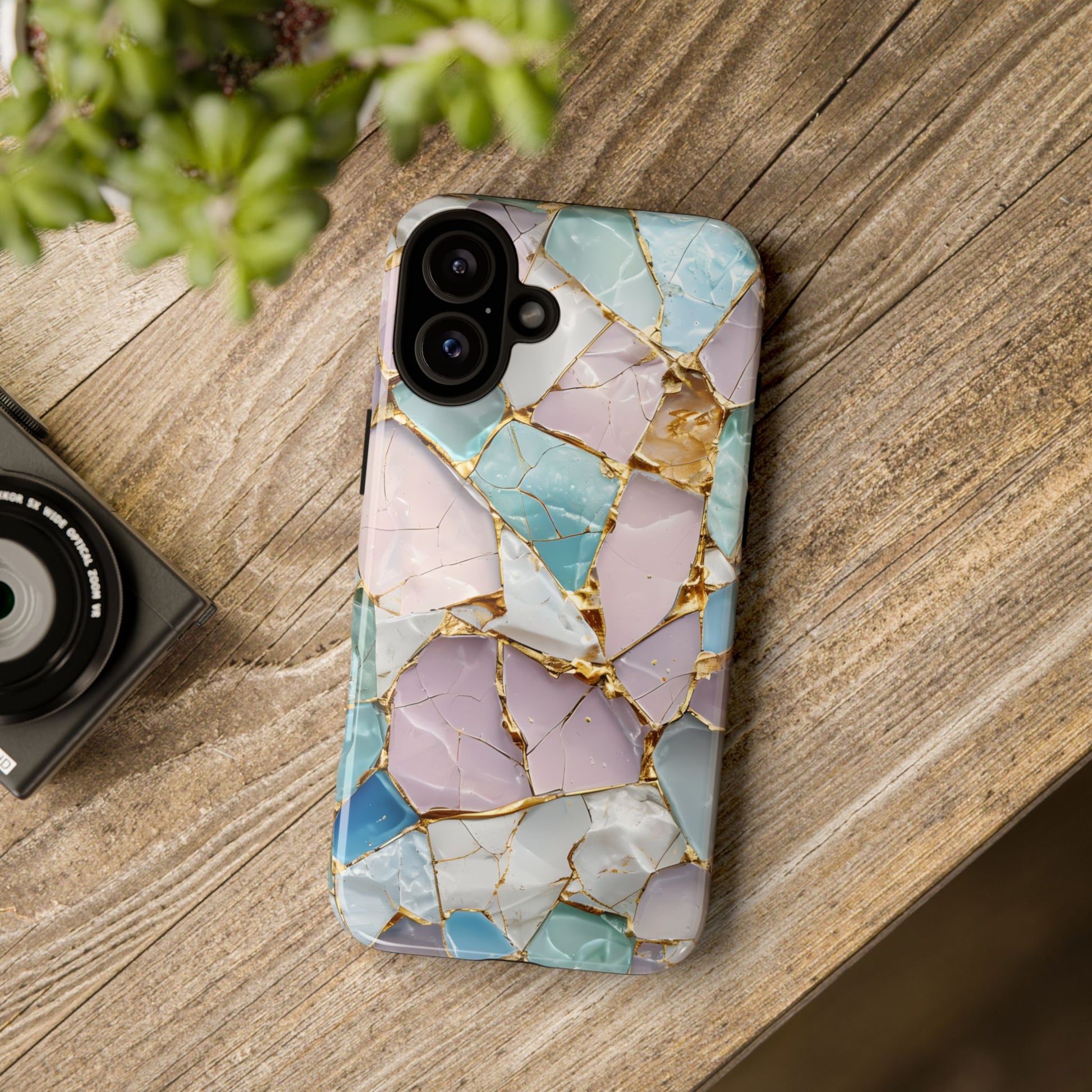 Colorful Phone Case - Tough Cases with Elegant Marble Design, Stylish Cover for Everyday Use, Gift for Her, Tech Accessory