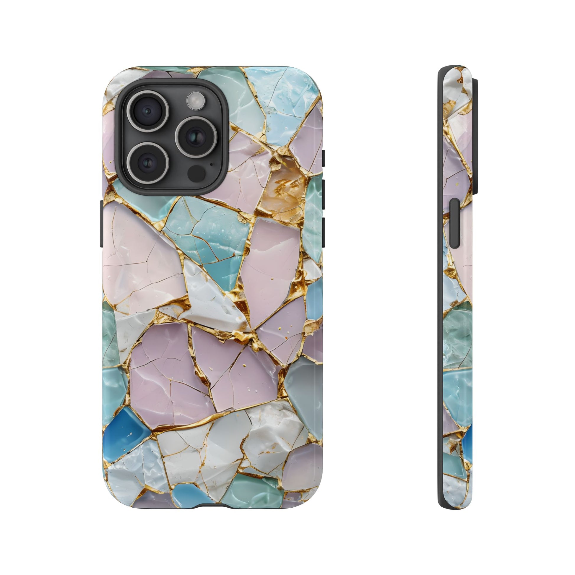 Colorful Phone Case - Tough Cases with Elegant Marble Design, Stylish Cover for Everyday Use, Gift for Her, Tech Accessory
