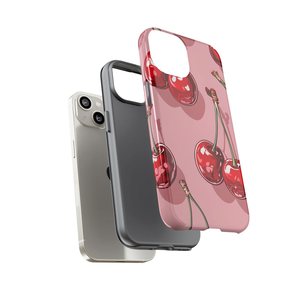 Cherry Blossom Phone Case, Tough Phone Cover, Cute Cherry Design, Summer Vibes, Phone Accessory, Gift for Her