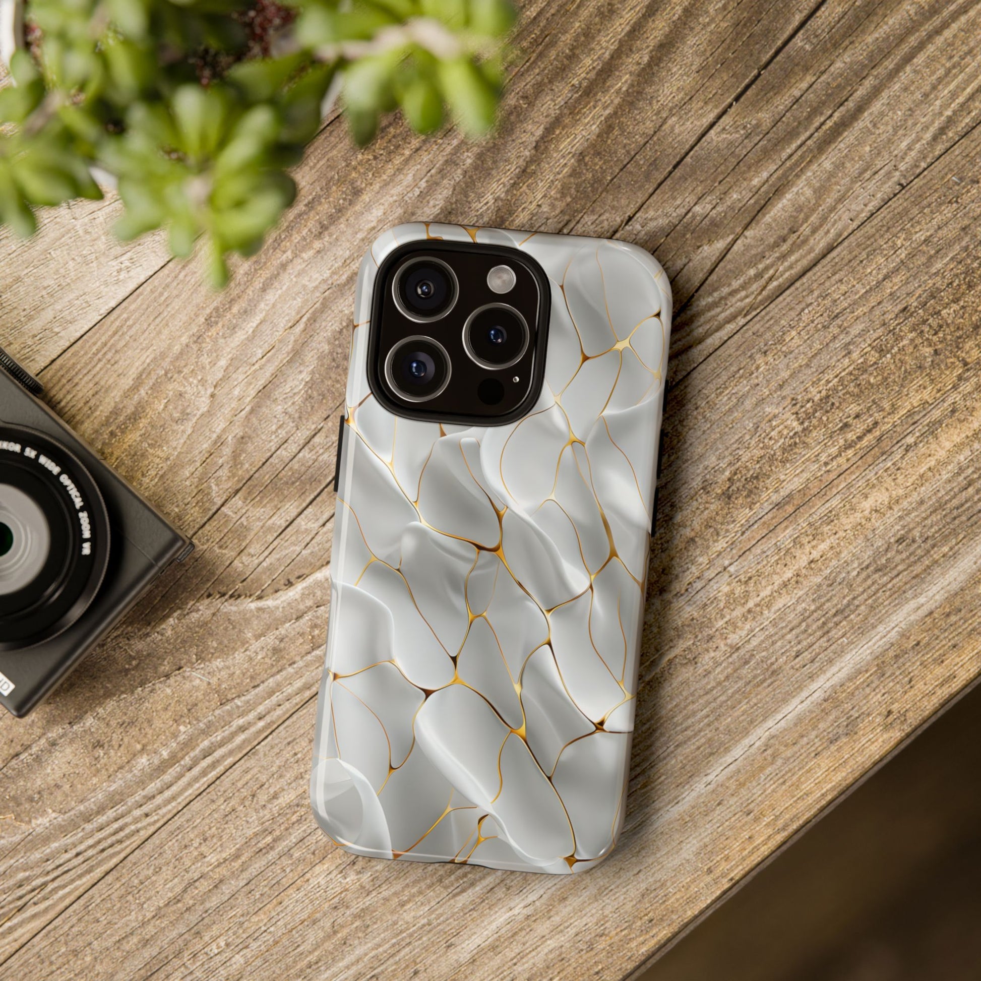 Elegant Phone Case with Golden Accents, Protective Mobile Cover, Stylish Tech Accessory, Perfect Gift for Any Occasion