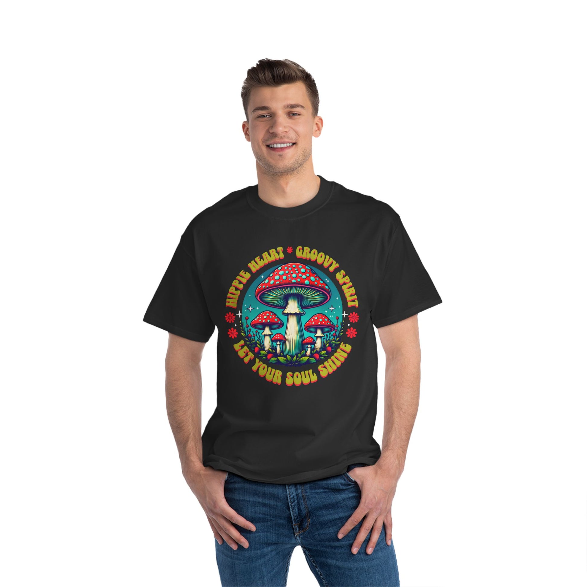 Magical Soul Art T-Shirt | Psychedelic Mushrooms | Unique Gift for Nature Lovers, Boho Style, Festival Wear, Vibrant Graphic Tee