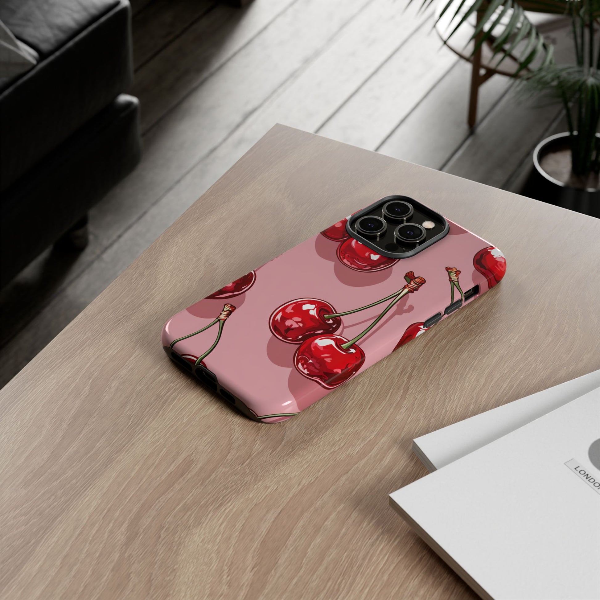 Cherry Blossom Phone Case, Tough Phone Cover, Cute Cherry Design, Summer Vibes, Phone Accessory, Gift for Her