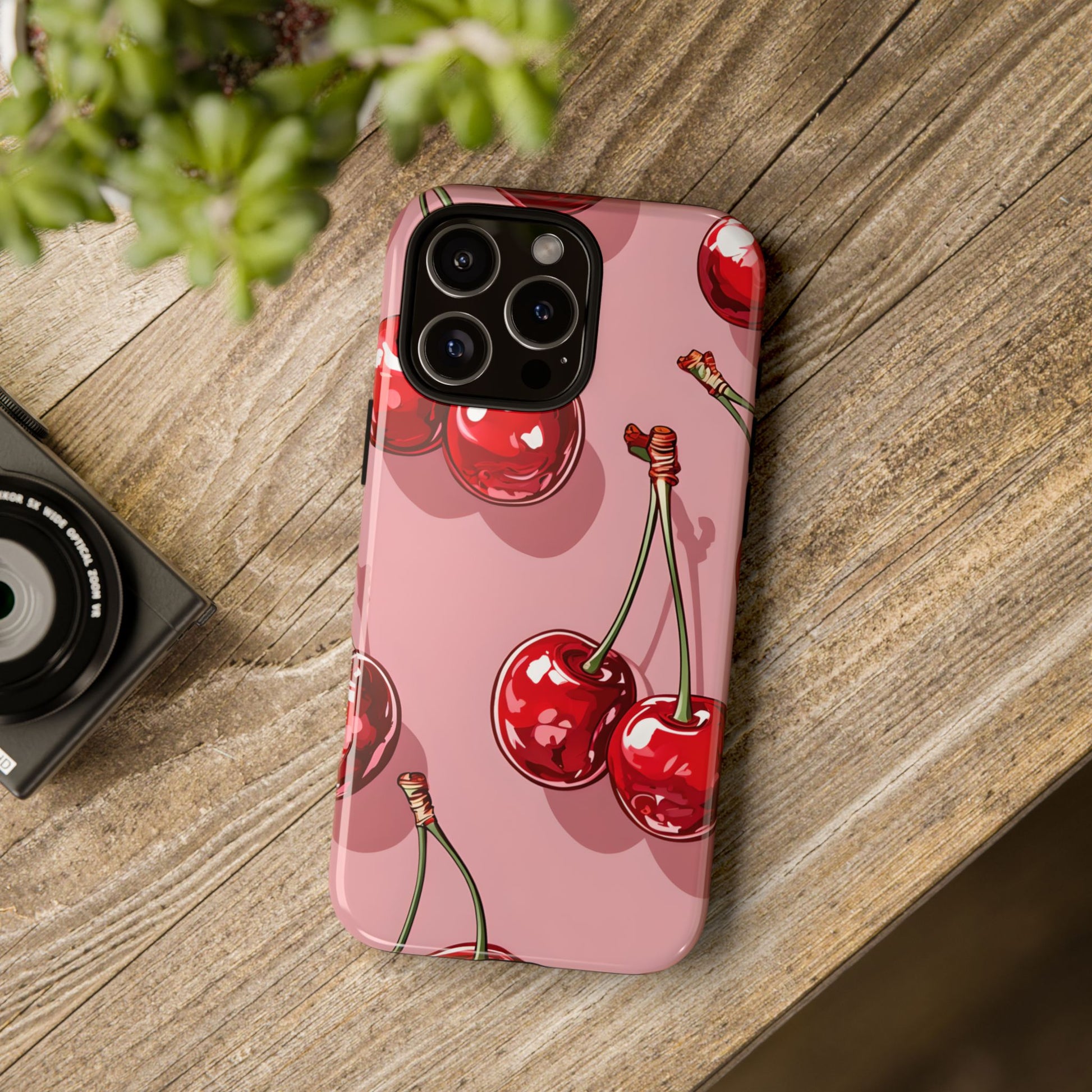 Cherry Blossom Phone Case, Tough Phone Cover, Cute Cherry Design, Summer Vibes, Phone Accessory, Gift for Her
