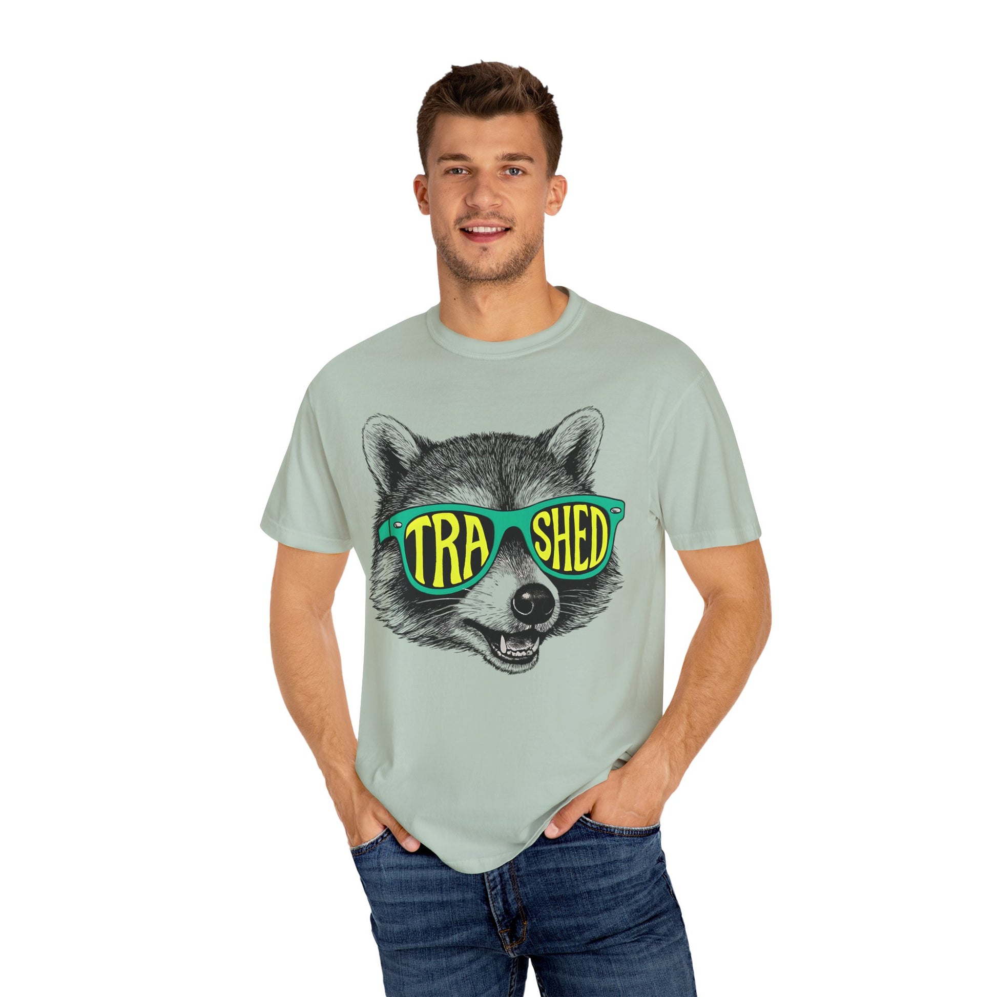 Trashed Raccoon Unisex T-Shirt, Graphic Tee for Nature Lovers, Casual Wear, Gift for Animal Lovers, Eco-Friendly Fashion