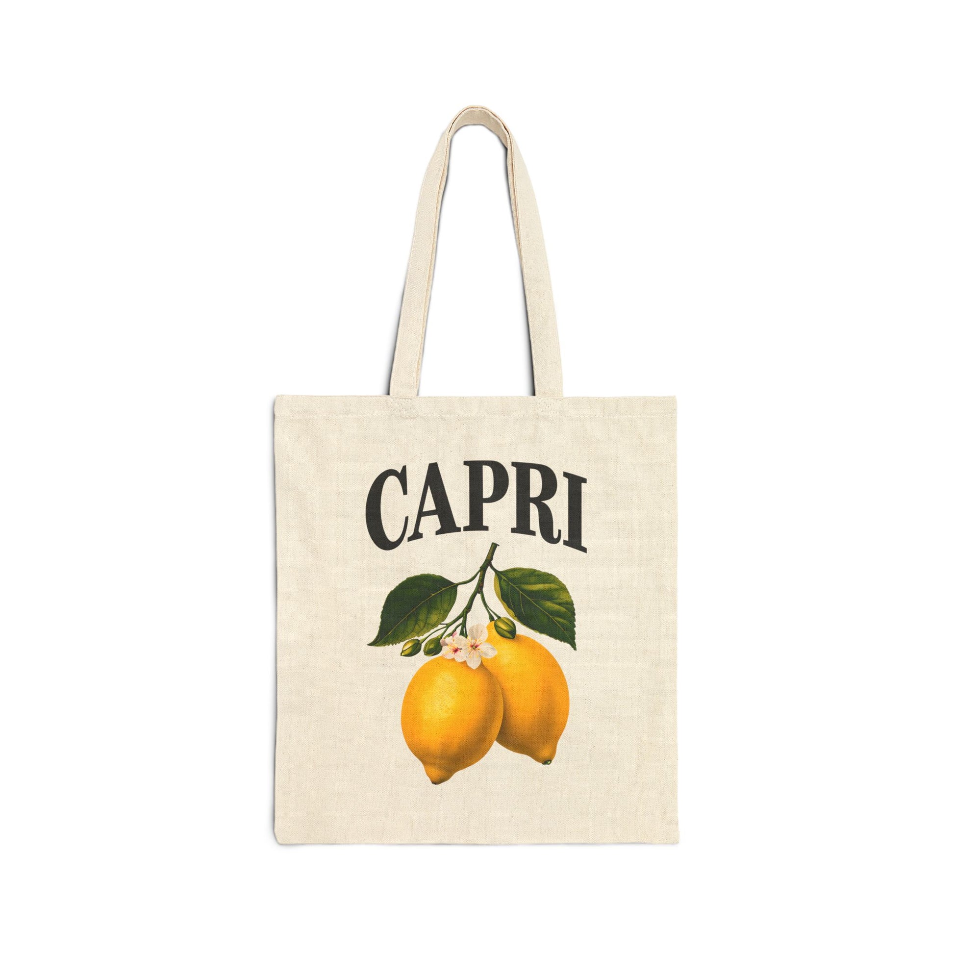 Capri Lemon Canvas Tote Bag - Stylish Eco-Friendly Shopper for Groceries, Beach Trips, Market, Gifts, and Casual Outings