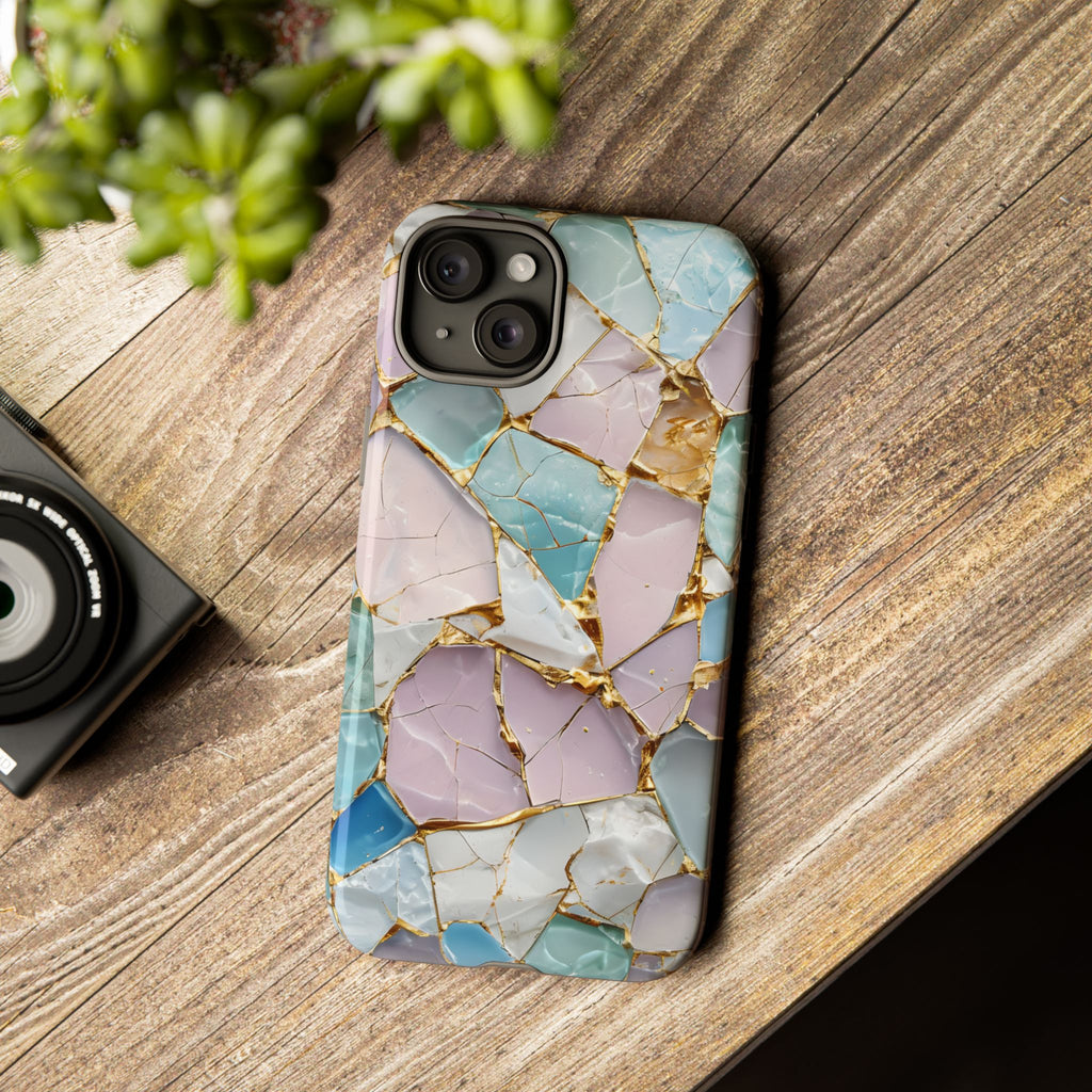 Colorful Phone Case - Tough Cases with Elegant Marble Design, Stylish Cover for Everyday Use, Gift for Her, Tech Accessory