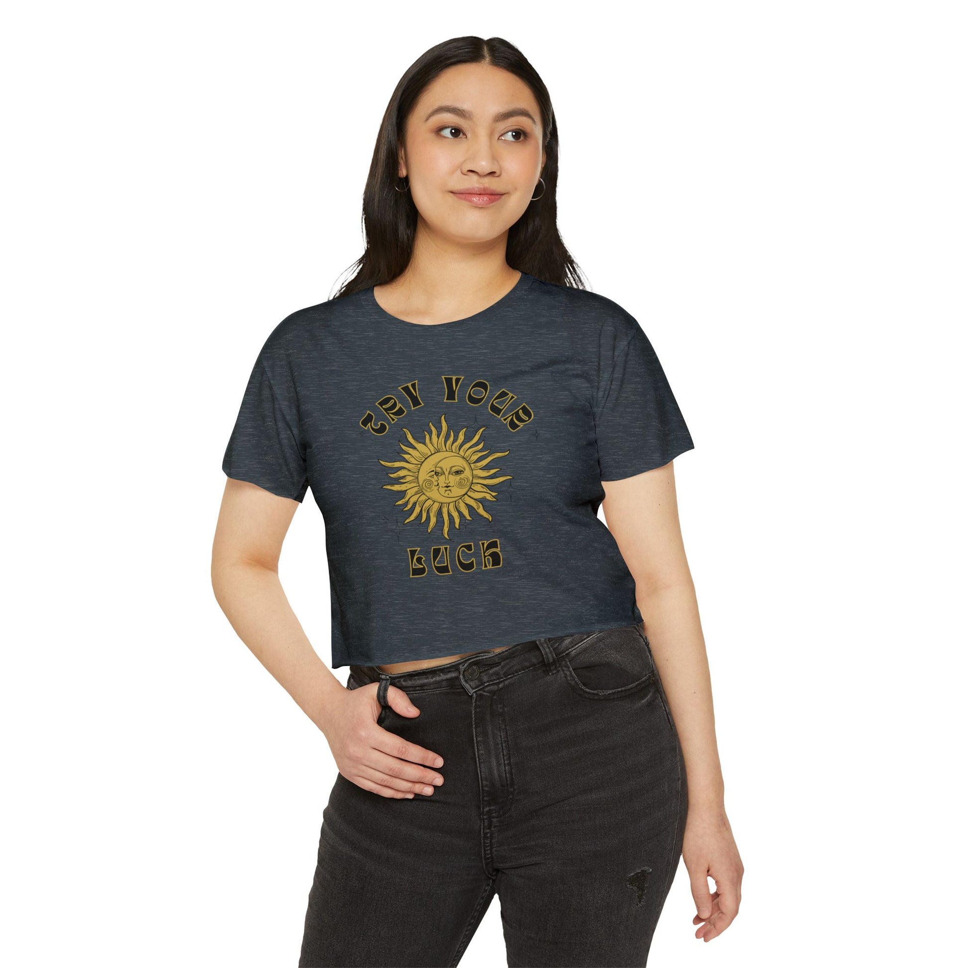 Sunny Vibes Festival Crop Top - Inspirational Summer Tee, Boho Style, Music Festival Apparel, Gift for Her, Casual Look