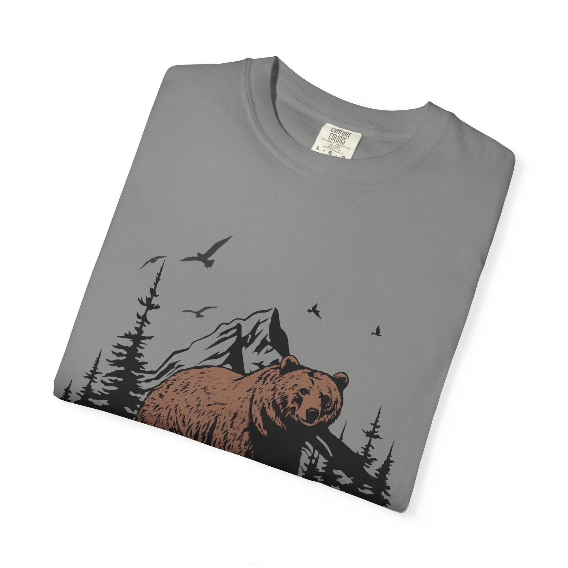 Yellowstone Bear Graphic Tee - Unisex Garment-Dyed Shirt, Nature Lover Gift, Outdoorsy Style, Travel Souvenir, Vintage National Park Apparel