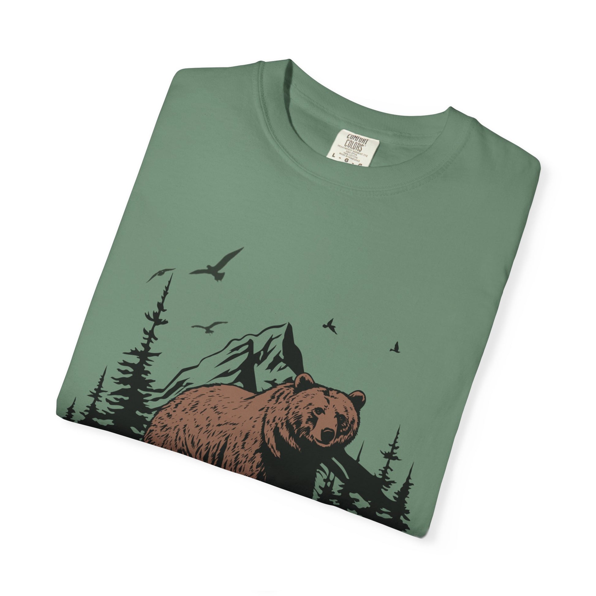 Yellowstone Bear Graphic Tee - Unisex Garment-Dyed Shirt, Nature Lover Gift, Outdoorsy Style, Travel Souvenir, Vintage National Park Apparel