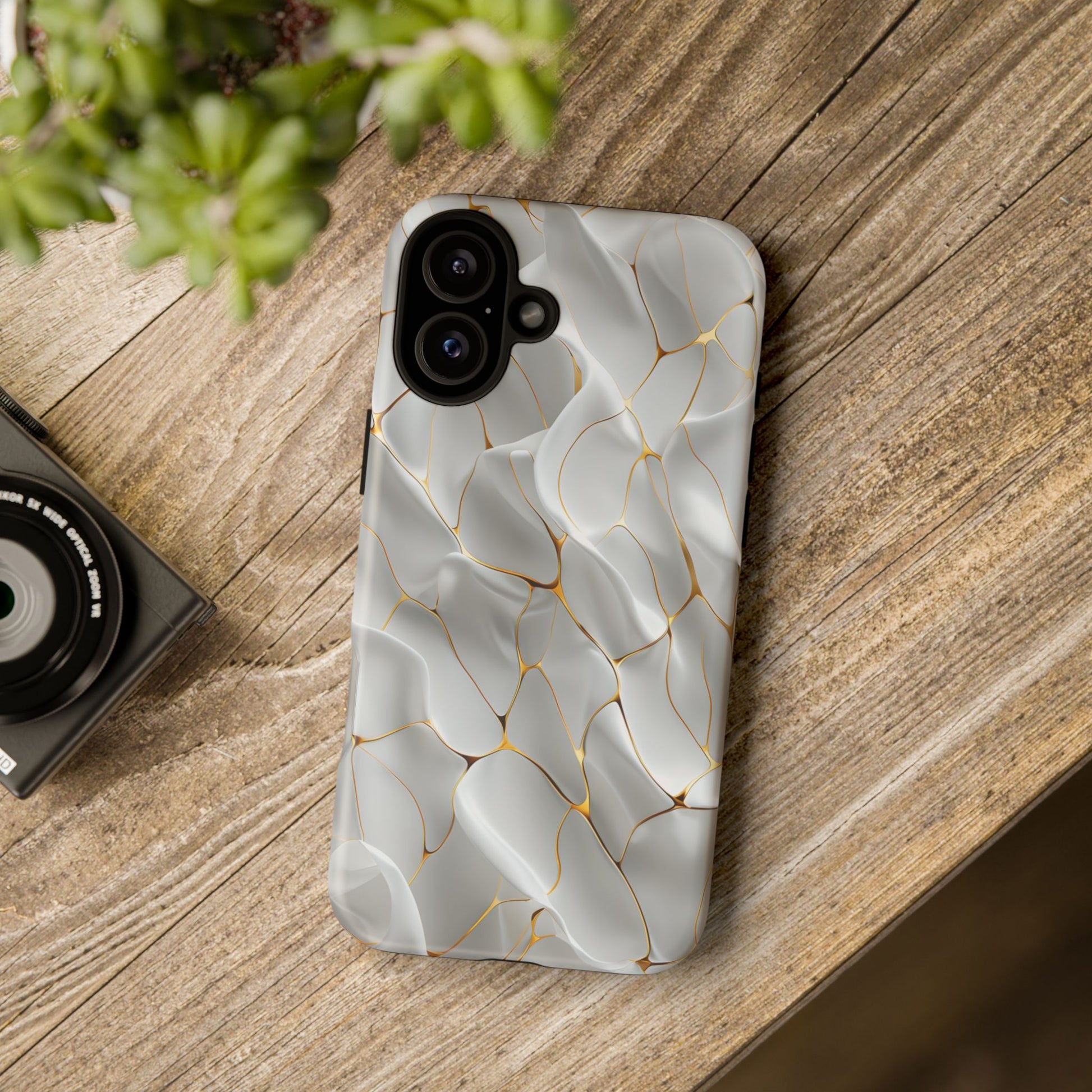Elegant Phone Case with Golden Accents, Protective Mobile Cover, Stylish Tech Accessory, Perfect Gift for Any Occasion