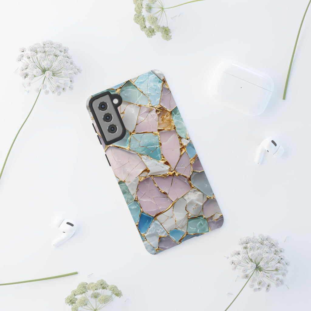 Colorful Phone Case - Tough Cases with Elegant Marble Design, Stylish Cover for Everyday Use, Gift for Her, Tech Accessory