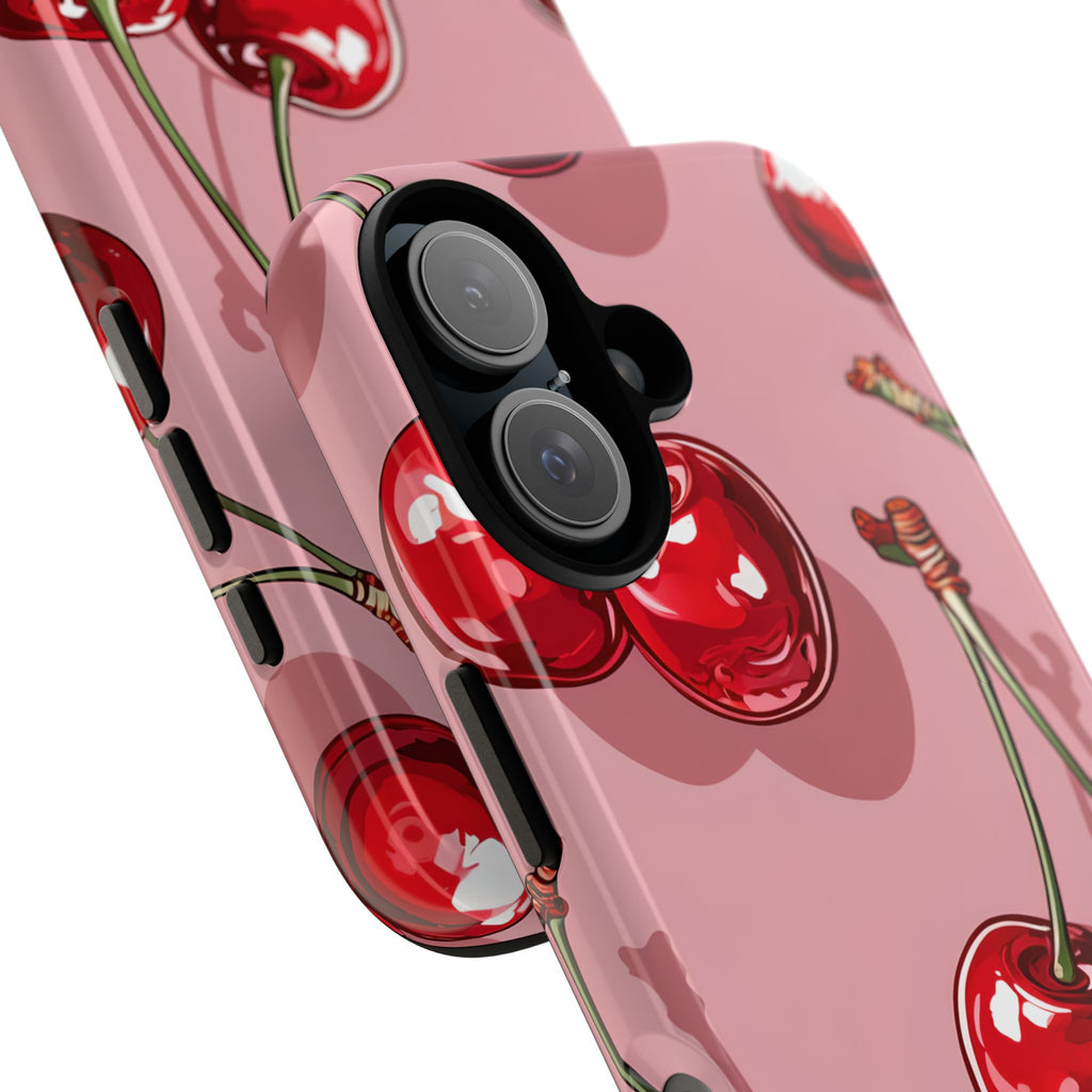 Cherry Blossom Phone Case, Tough Phone Cover, Cute Cherry Design, Summer Vibes, Phone Accessory, Gift for Her