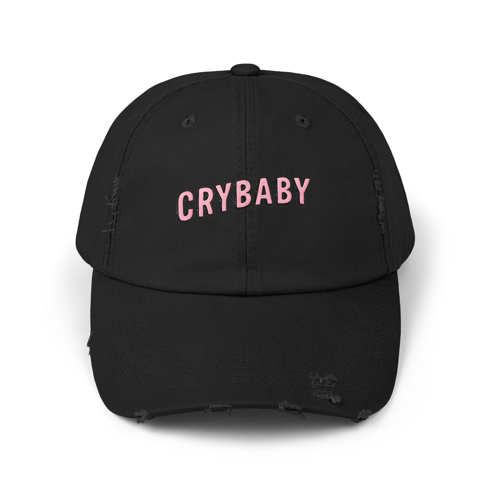 Trendy Distressed Cap - 'CRYBABY' | Fashionable Accessory, Casual Wear, Gift for Friends, Festival Style, Everyday Fashion