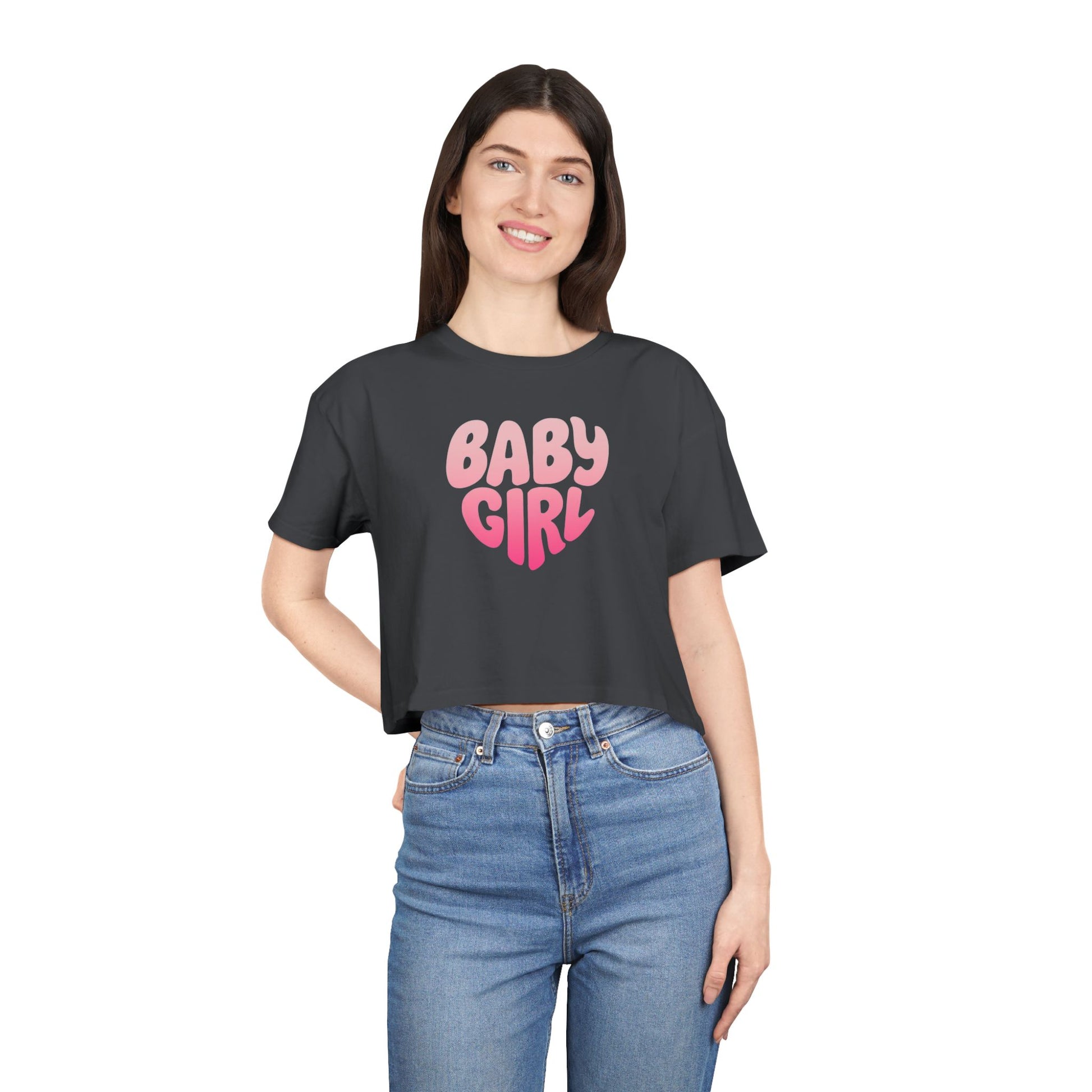 Fun and Playful Women's Crop Tee, Cute Baby Girl Shirt, Summer Fashion, Casual Outing, Gifts for Her, Trendy Apparel