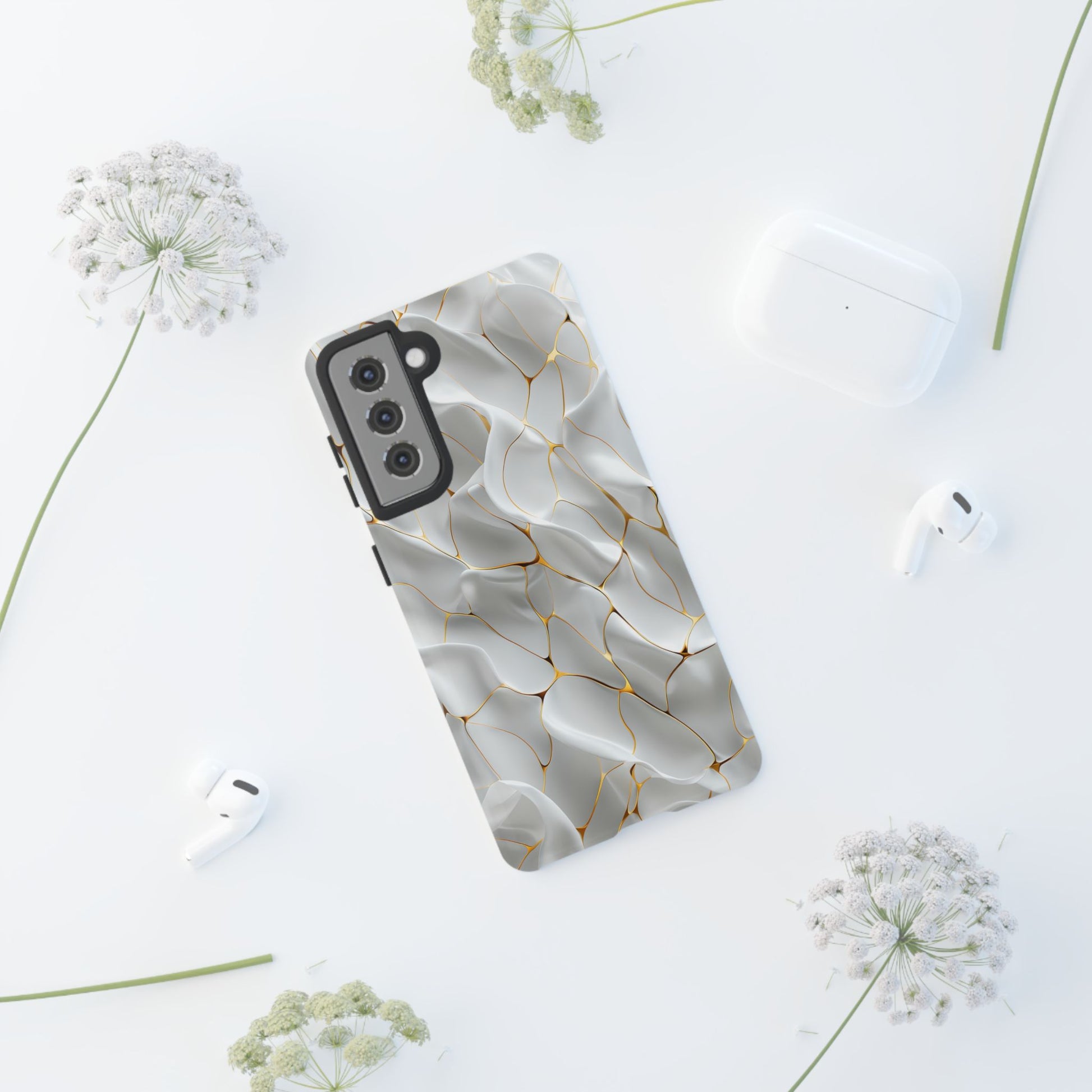 Elegant Phone Case with Golden Accents, Protective Mobile Cover, Stylish Tech Accessory, Perfect Gift for Any Occasion