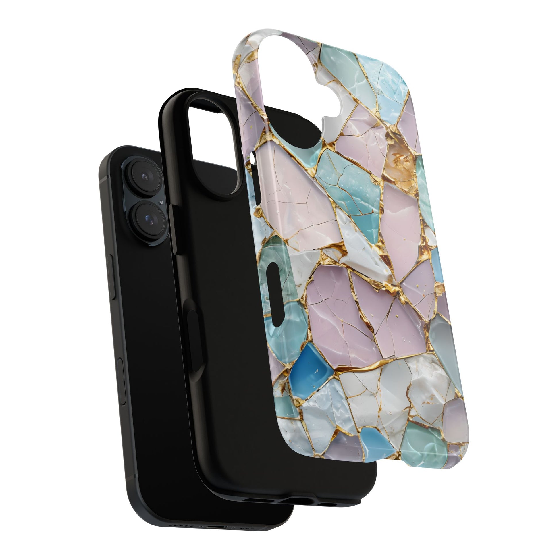 Colorful Phone Case - Tough Cases with Elegant Marble Design, Stylish Cover for Everyday Use, Gift for Her, Tech Accessory
