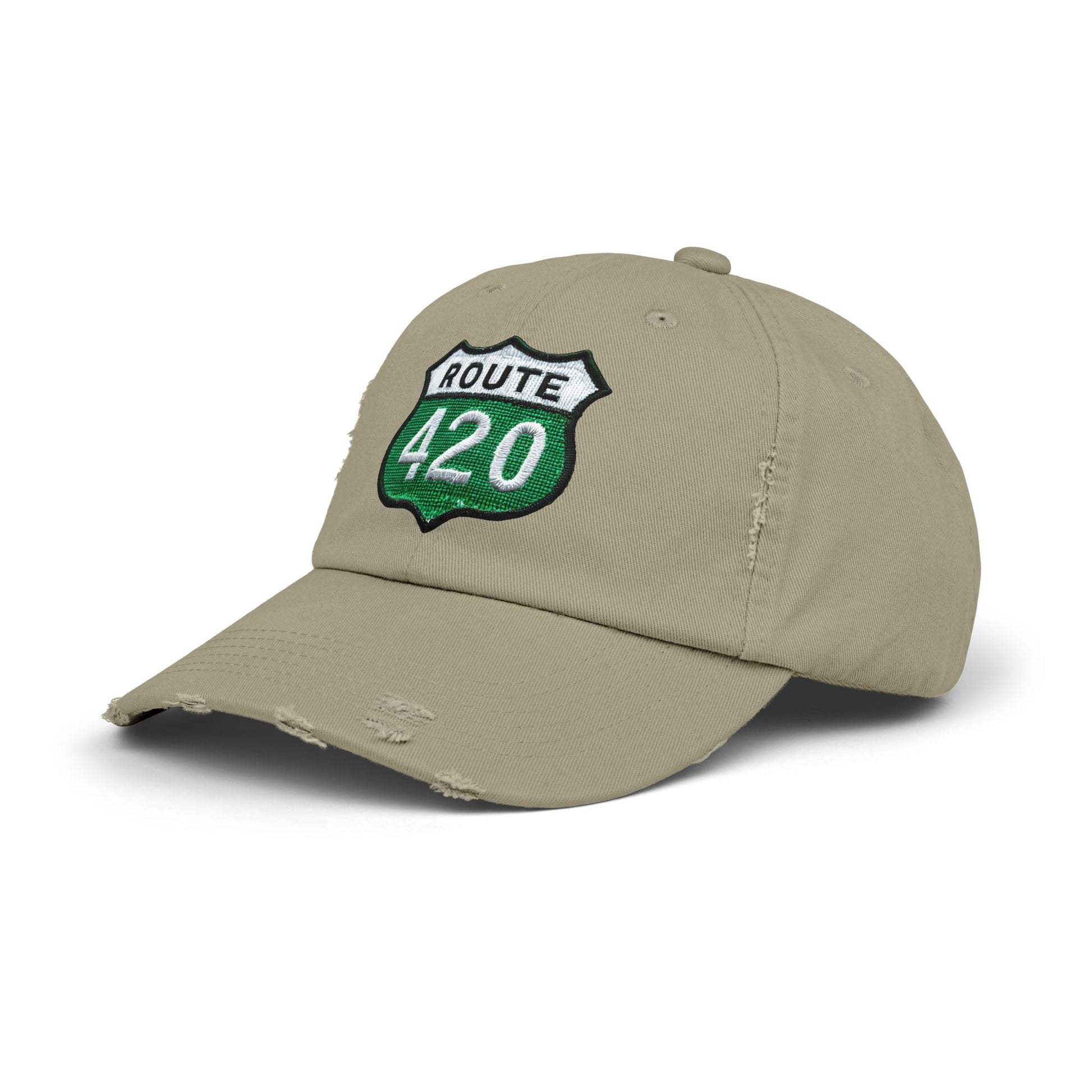Route 420 Unisex Distressed Cap, Vintage Hat, Cool Casual Accessory, Perfect for Road Trips, Gift for Travelers, Outdoor Adventure Gear