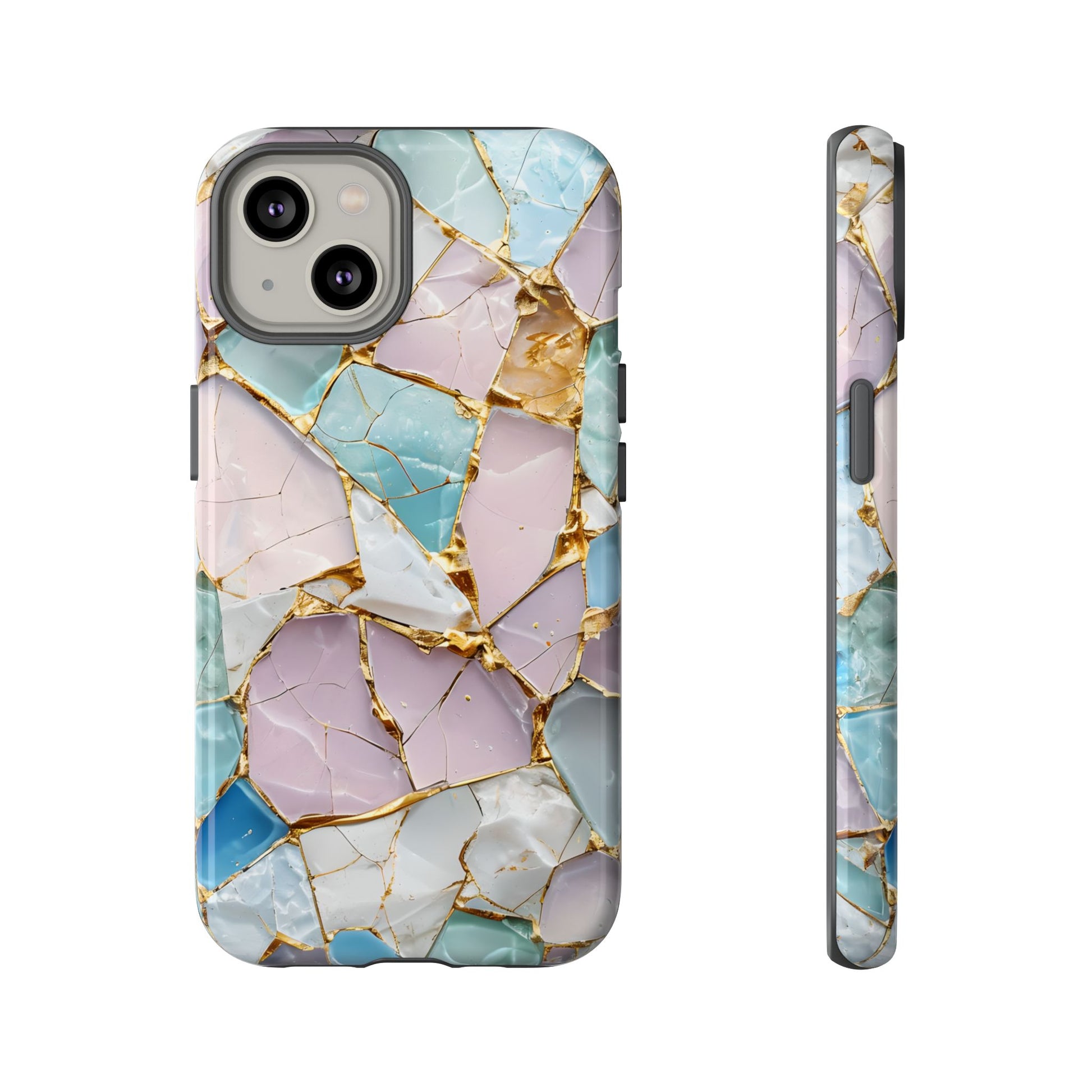 Colorful Phone Case - Tough Cases with Elegant Marble Design, Stylish Cover for Everyday Use, Gift for Her, Tech Accessory