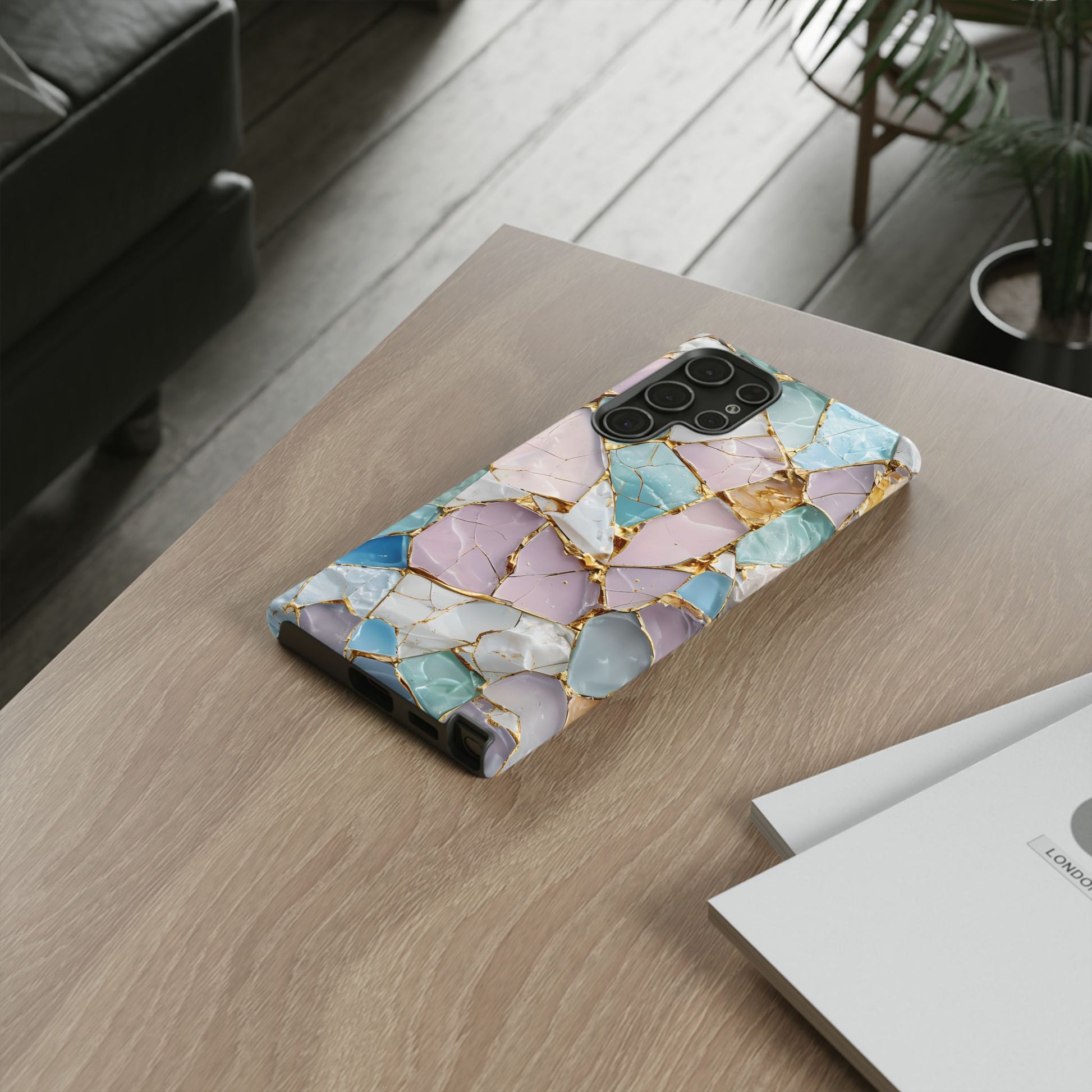 Colorful Phone Case - Tough Cases with Elegant Marble Design, Stylish Cover for Everyday Use, Gift for Her, Tech Accessory