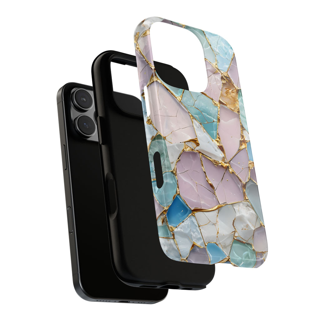 Colorful Phone Case - Tough Cases with Elegant Marble Design, Stylish Cover for Everyday Use, Gift for Her, Tech Accessory