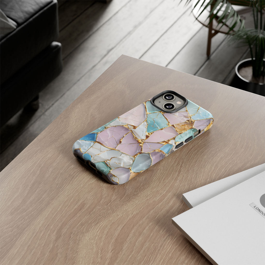 Colorful Phone Case - Tough Cases with Elegant Marble Design, Stylish Cover for Everyday Use, Gift for Her, Tech Accessory