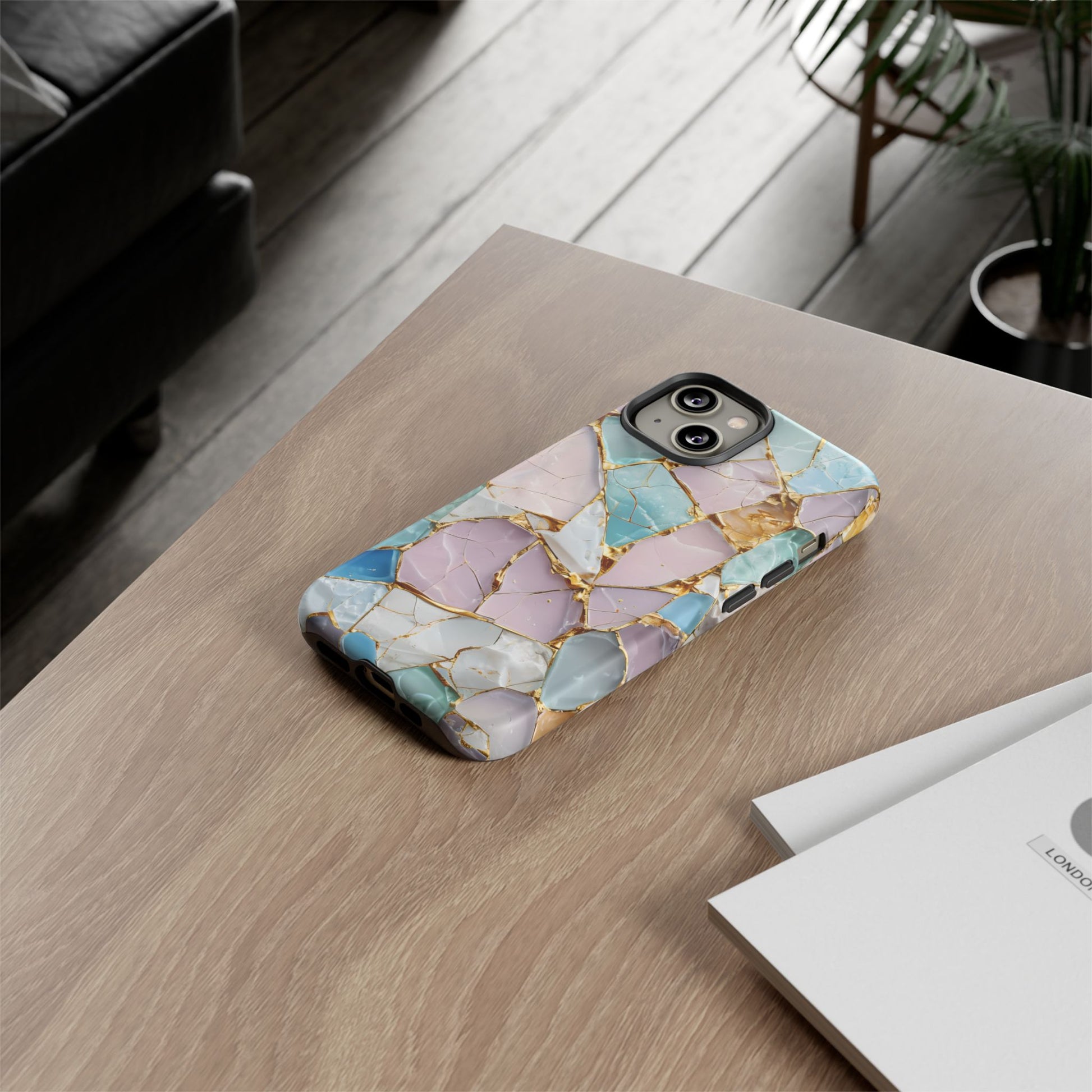 Colorful Phone Case - Tough Cases with Elegant Marble Design, Stylish Cover for Everyday Use, Gift for Her, Tech Accessory