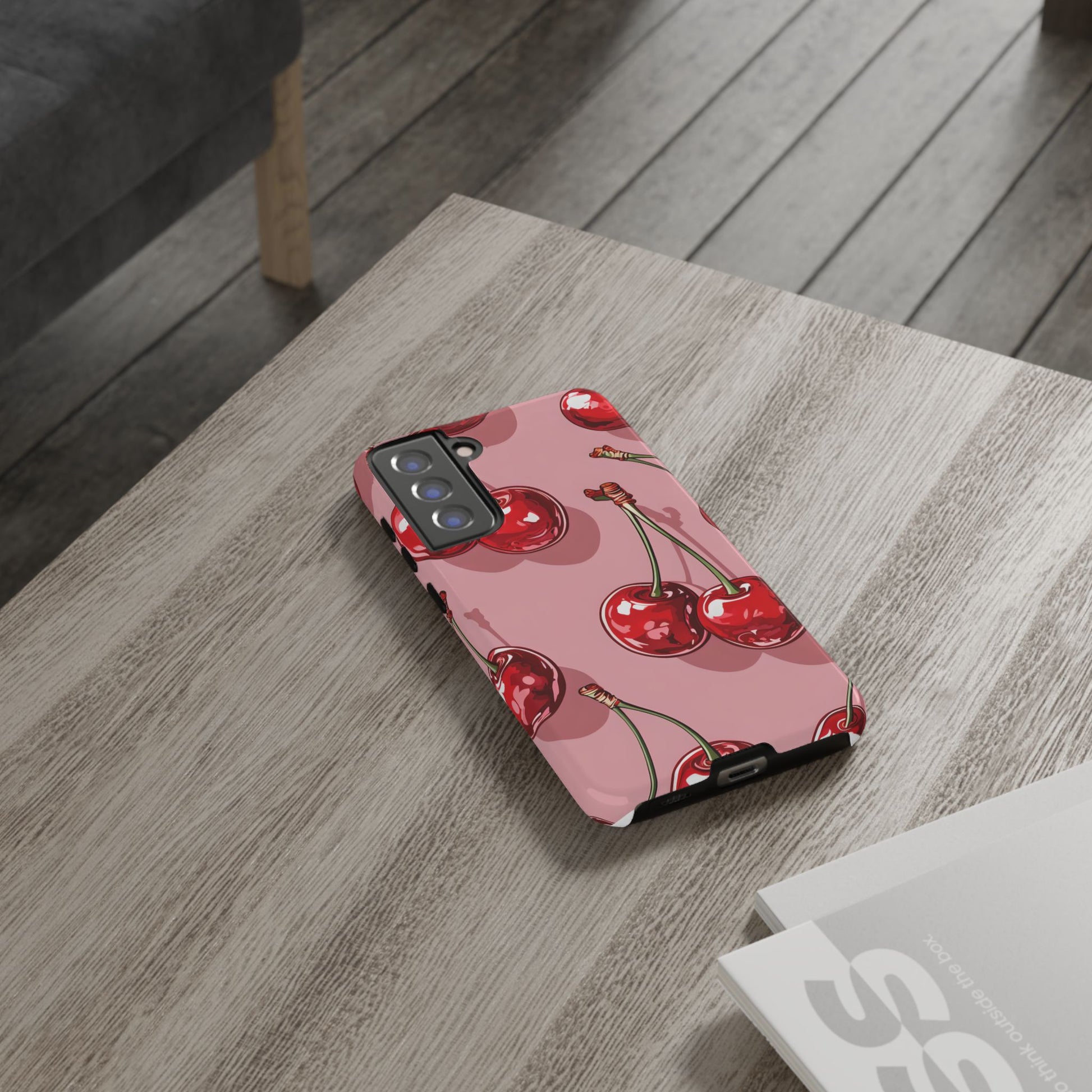 Cherry Blossom Phone Case, Tough Phone Cover, Cute Cherry Design, Summer Vibes, Phone Accessory, Gift for Her