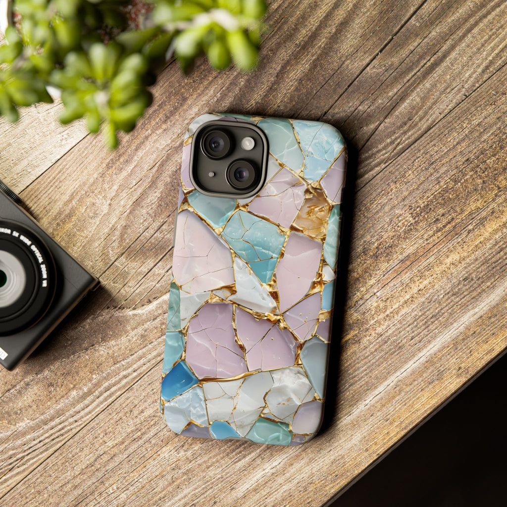 Colorful Phone Case - Tough Cases with Elegant Marble Design, Stylish Cover for Everyday Use, Gift for Her, Tech Accessory