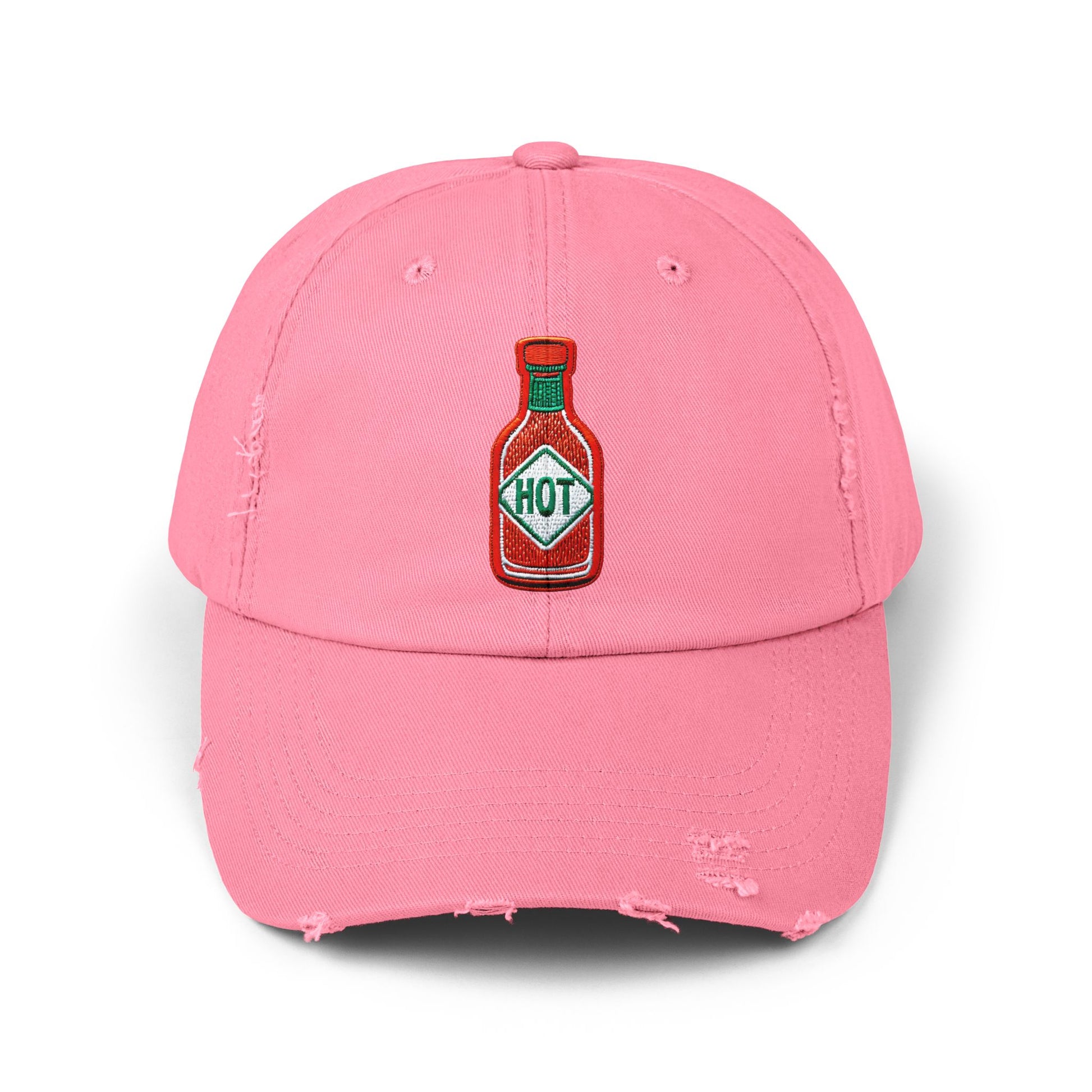 Hot Sauce Distressed Cap, Unisex Cap, Foodie Gift, Summer Accessory, Casual Hat, BBQ Style