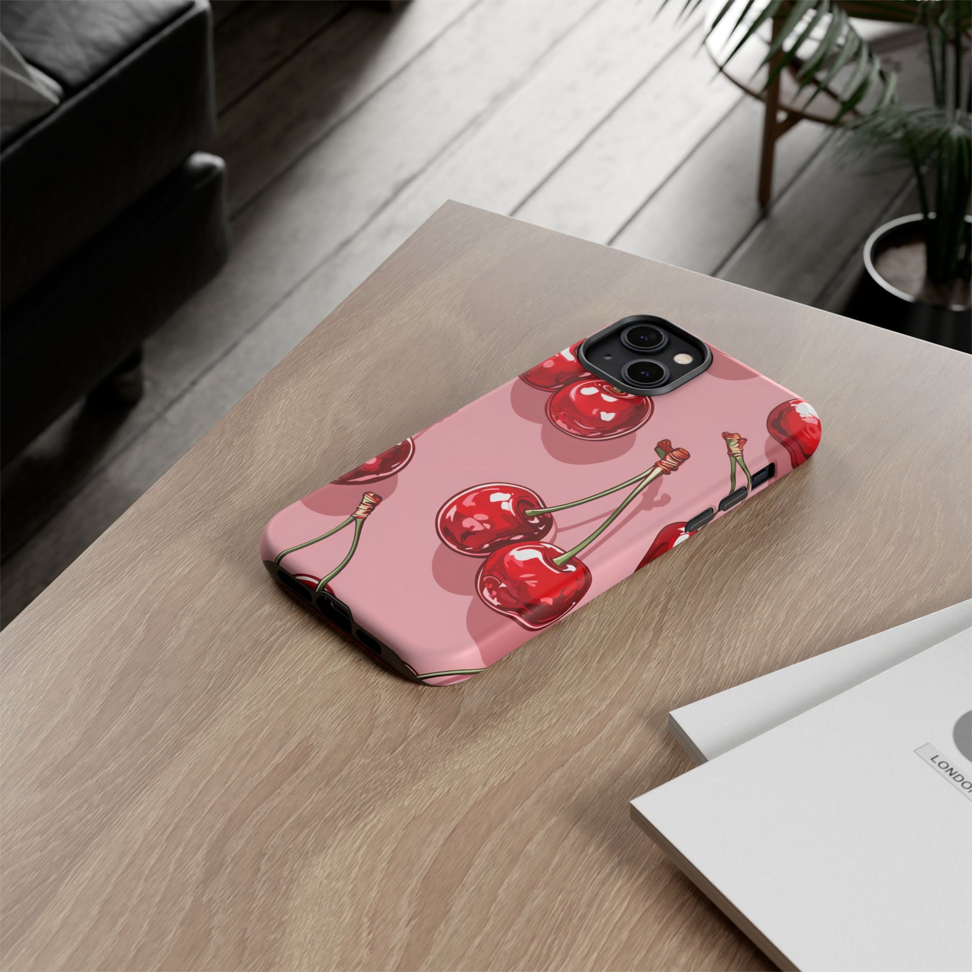 Cherry Blossom Phone Case, Tough Phone Cover, Cute Cherry Design, Summer Vibes, Phone Accessory, Gift for Her