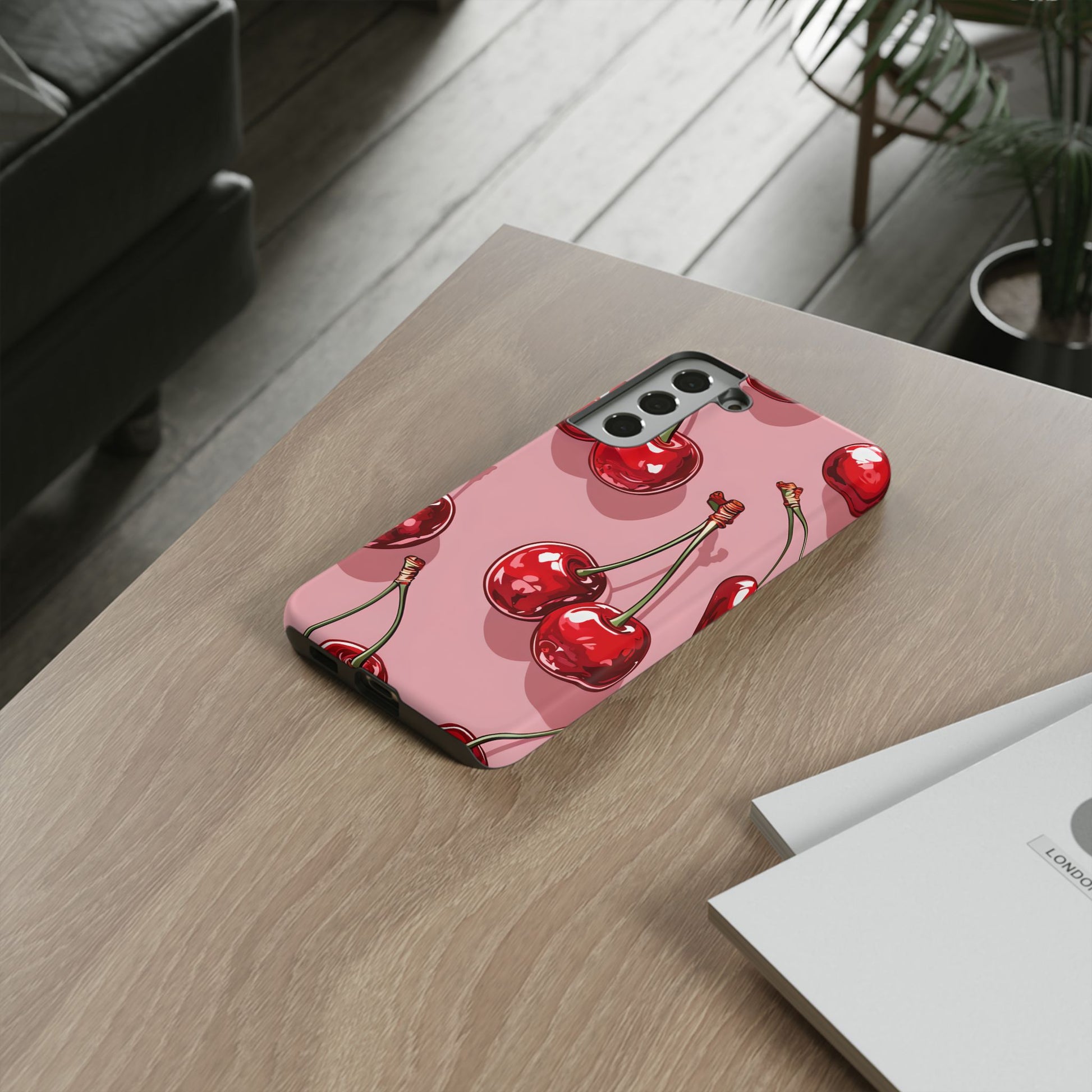 Cherry Blossom Phone Case, Tough Phone Cover, Cute Cherry Design, Summer Vibes, Phone Accessory, Gift for Her