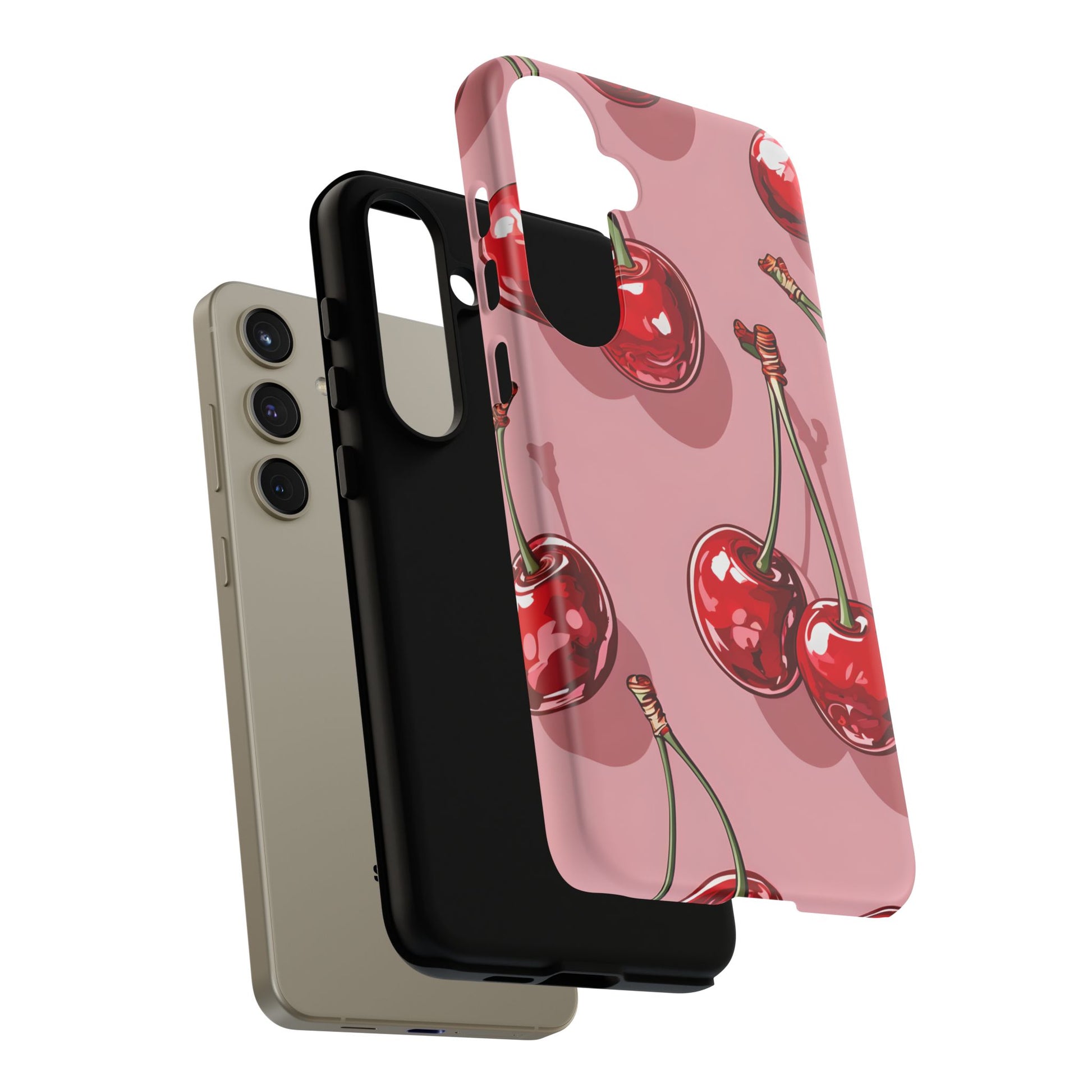 Cherry Blossom Phone Case, Tough Phone Cover, Cute Cherry Design, Summer Vibes, Phone Accessory, Gift for Her