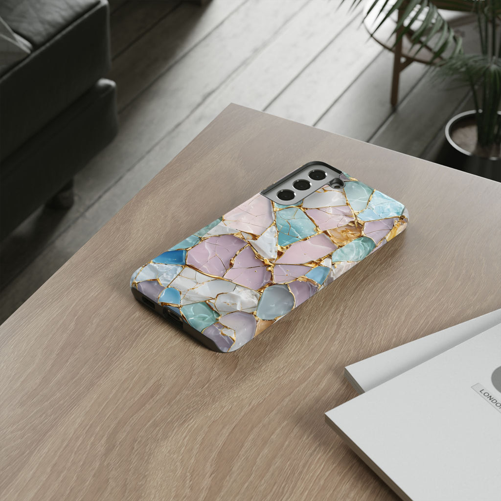 Colorful Phone Case - Tough Cases with Elegant Marble Design, Stylish Cover for Everyday Use, Gift for Her, Tech Accessory