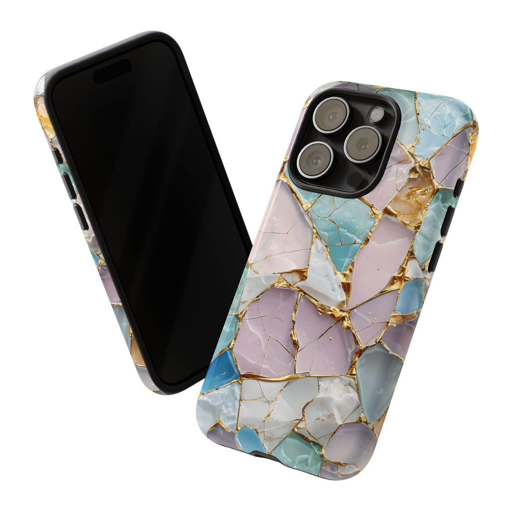 Colorful Phone Case - Tough Cases with Elegant Marble Design, Stylish Cover for Everyday Use, Gift for Her, Tech Accessory