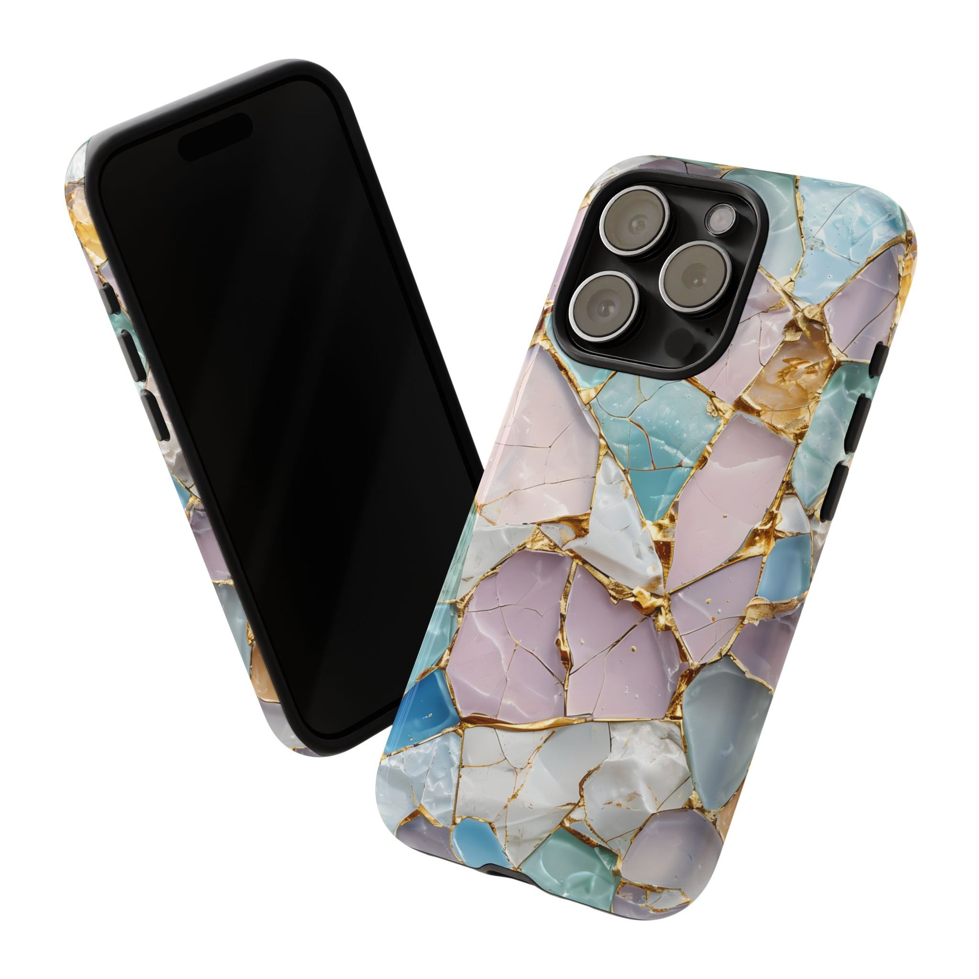 Colorful Phone Case - Tough Cases with Elegant Marble Design, Stylish Cover for Everyday Use, Gift for Her, Tech Accessory