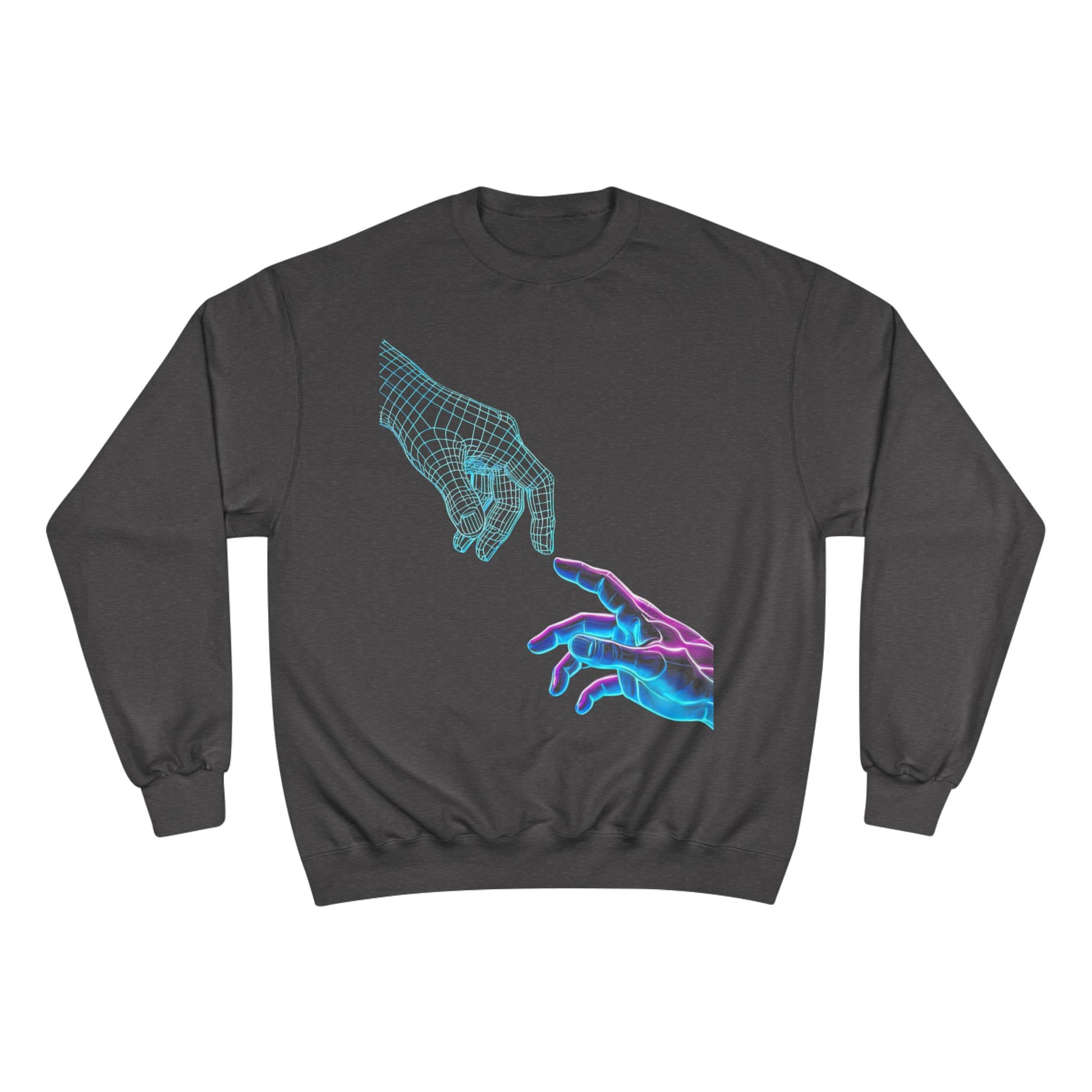 Modern Graphic Sweatshirt with Hands Design, Cozy, Trendy Sweatshirt, Gift for Tech Lovers, Art Enthusiast Apparel