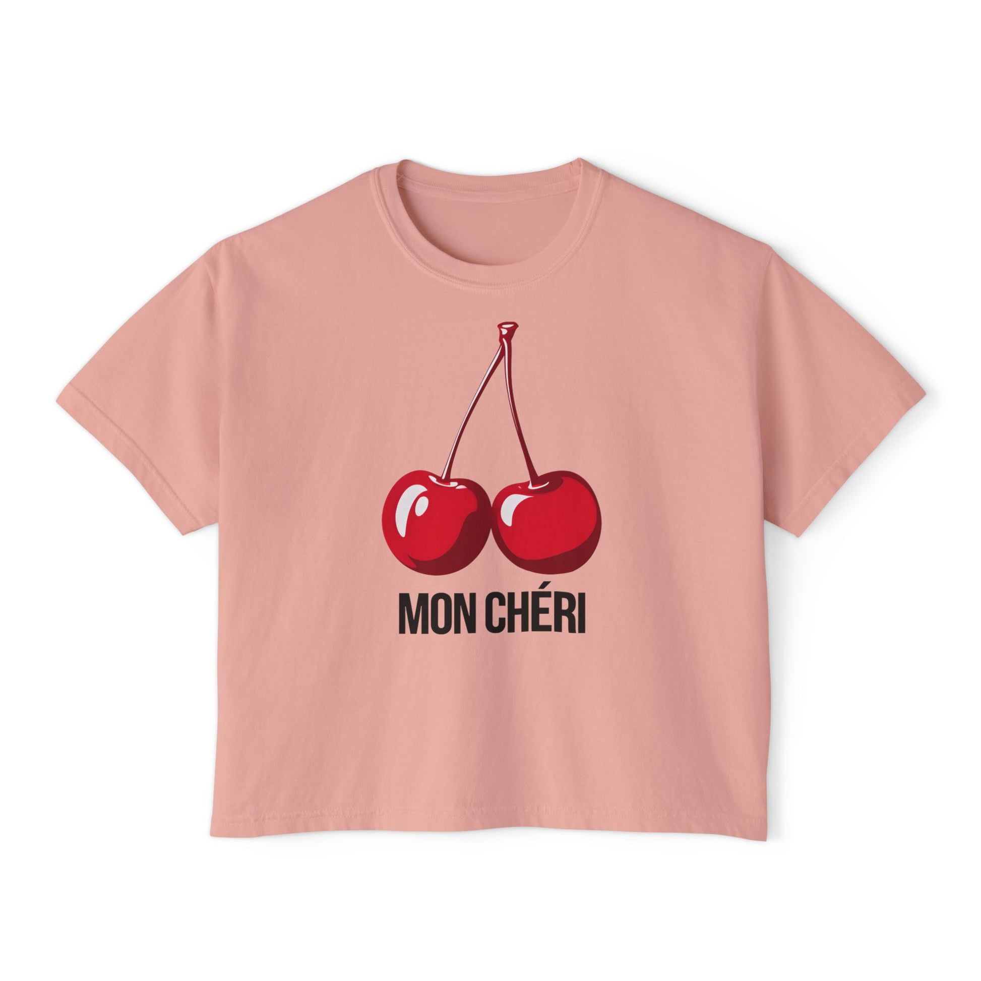 Chic Cherry Women's Boxy Tee, Casual T-Shirt, Summer Top, Gift for Her, Trendy Graphic Tee