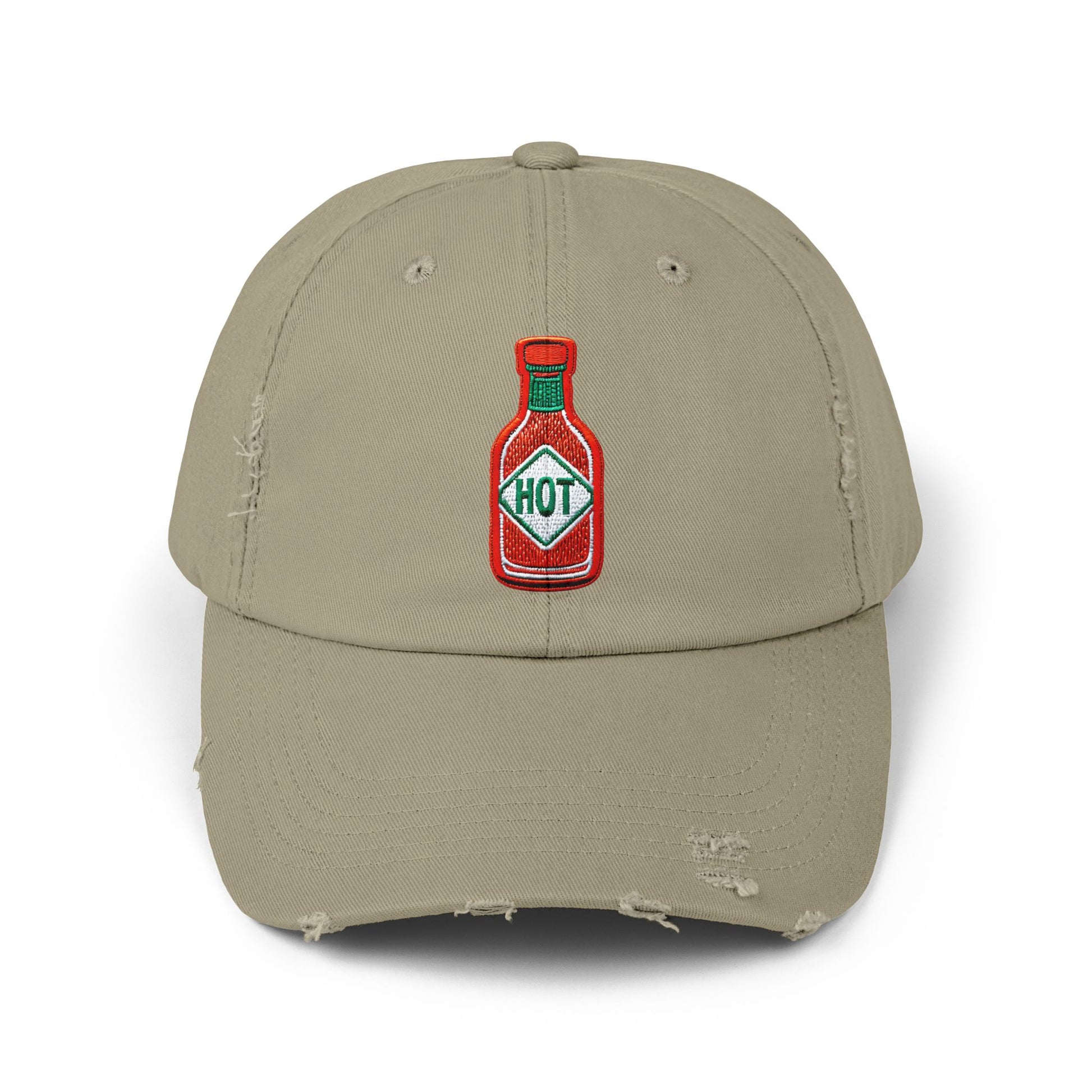 Hot Sauce Distressed Cap, Unisex Cap, Foodie Gift, Summer Accessory, Casual Hat, BBQ Style