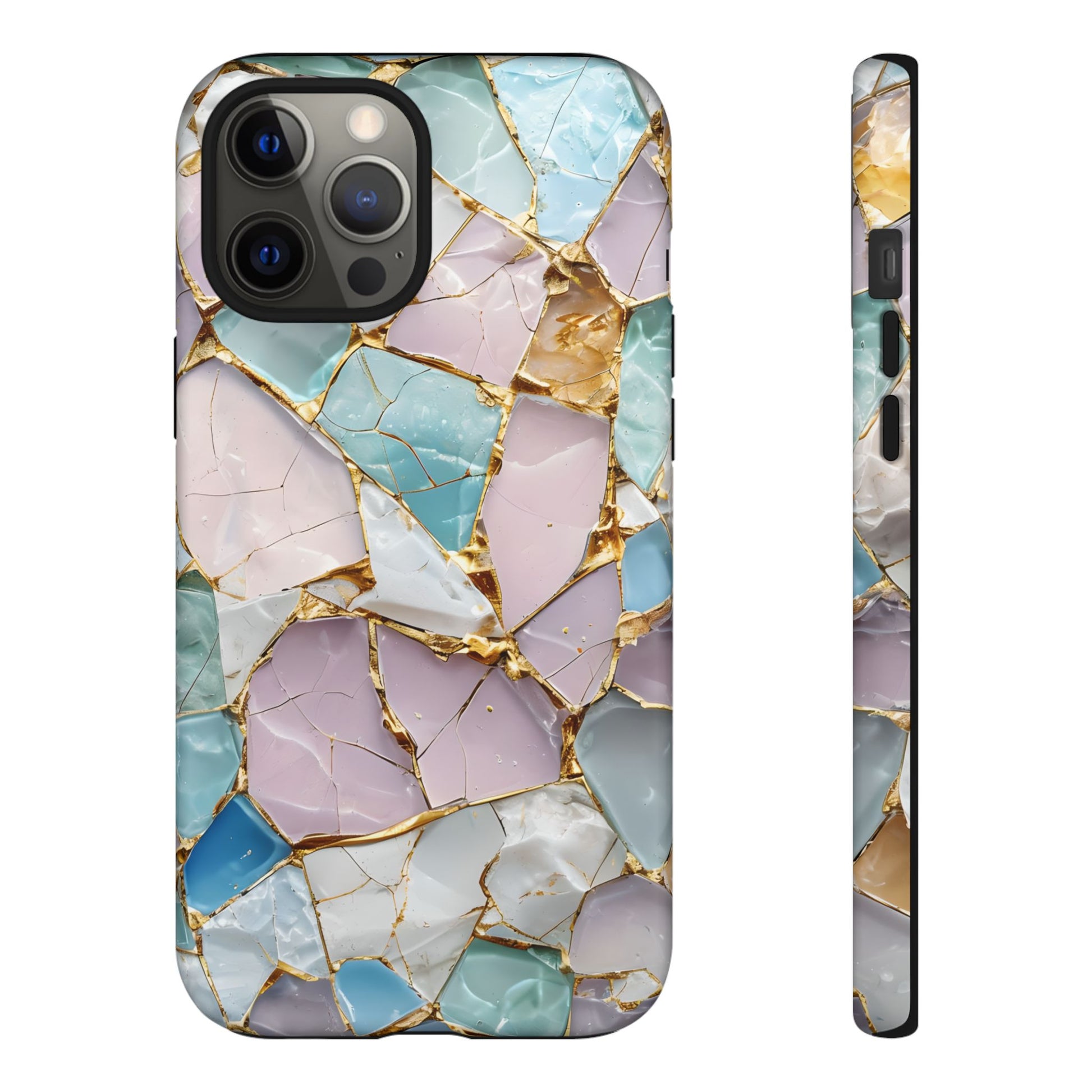 Colorful Phone Case - Tough Cases with Elegant Marble Design, Stylish Cover for Everyday Use, Gift for Her, Tech Accessory