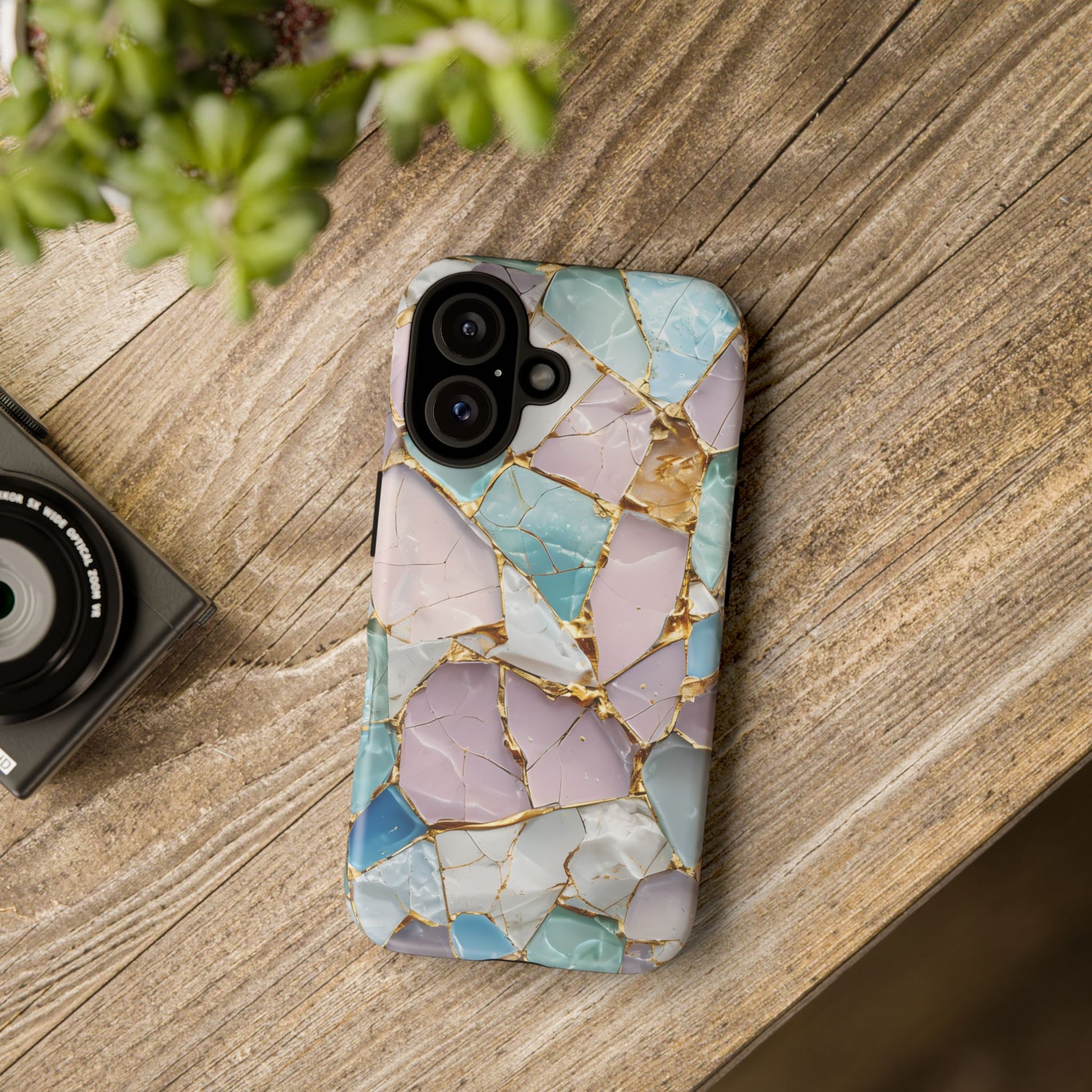 Colorful Phone Case - Tough Cases with Elegant Marble Design, Stylish Cover for Everyday Use, Gift for Her, Tech Accessory