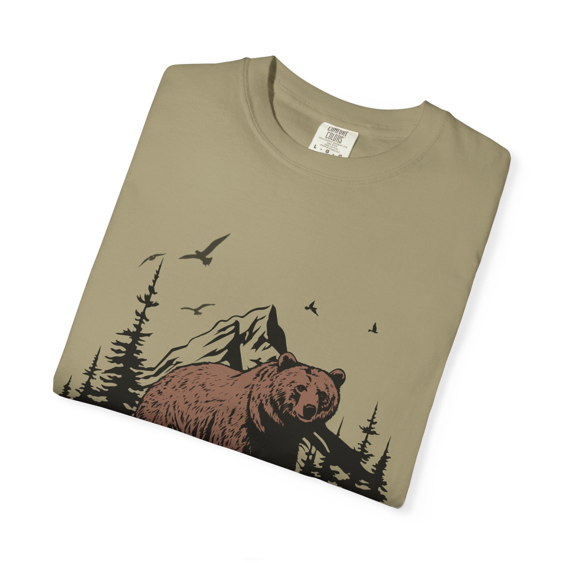 Yellowstone Bear Graphic Tee - Unisex Garment-Dyed Shirt, Nature Lover Gift, Outdoorsy Style, Travel Souvenir, Vintage National Park Apparel