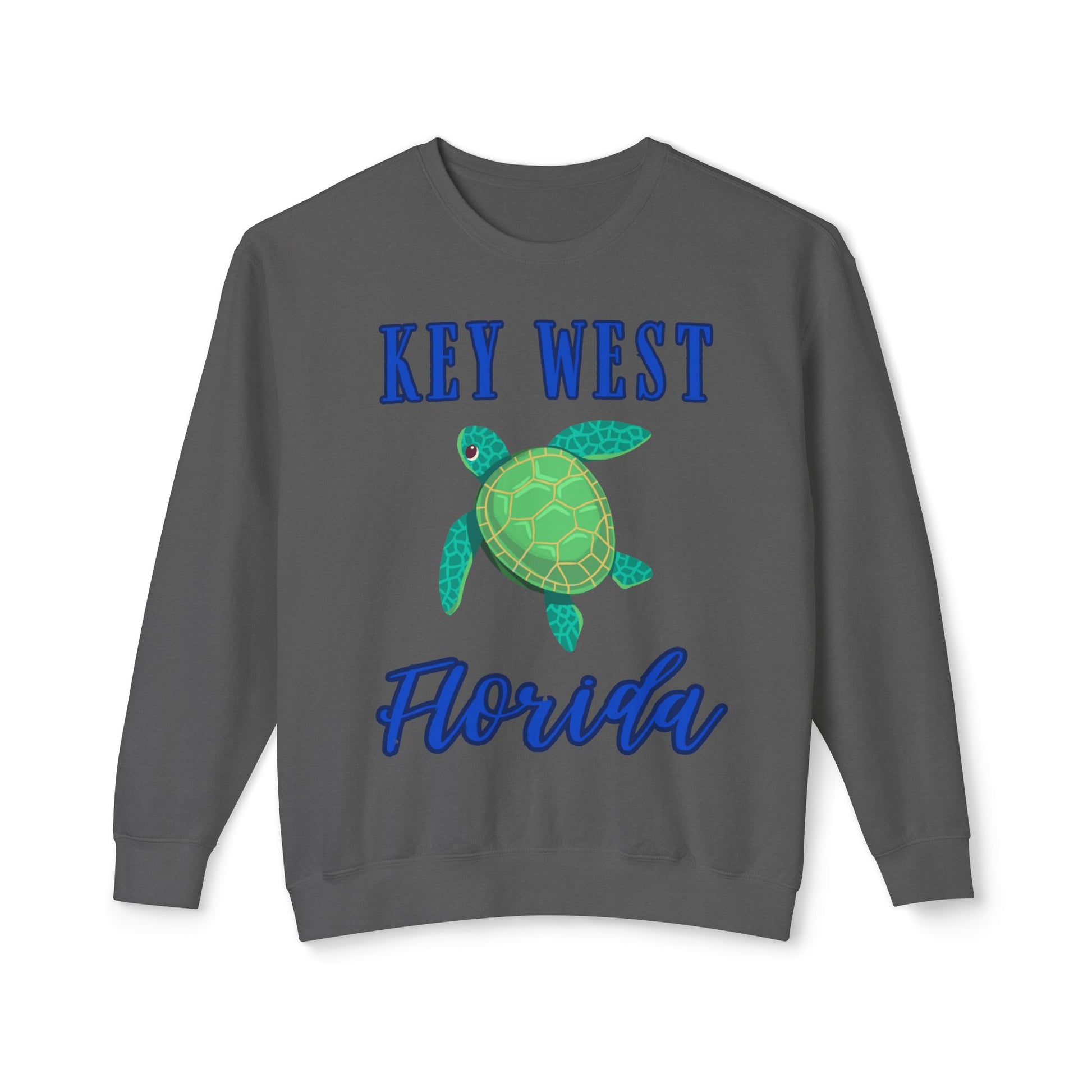 Key West Turtle Sweatshirt, Florida Gift, Lightweight Crewneck for Beach Lovers, Casual Summer Wear, Perfect for Travel