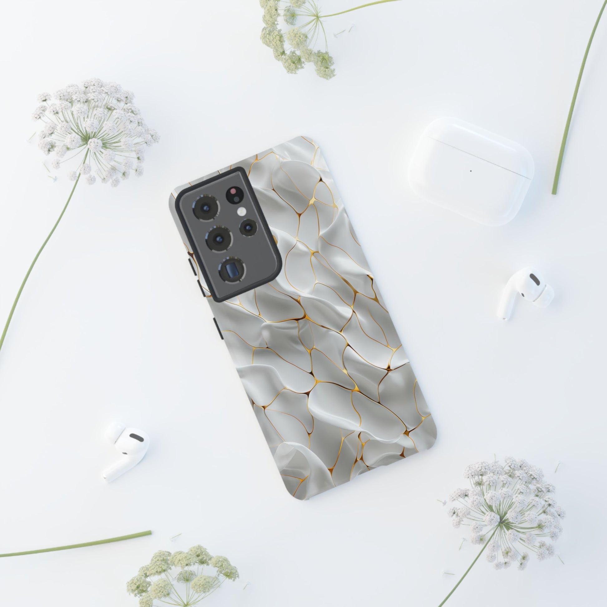 Elegant Phone Case with Golden Accents, Protective Mobile Cover, Stylish Tech Accessory, Perfect Gift for Any Occasion