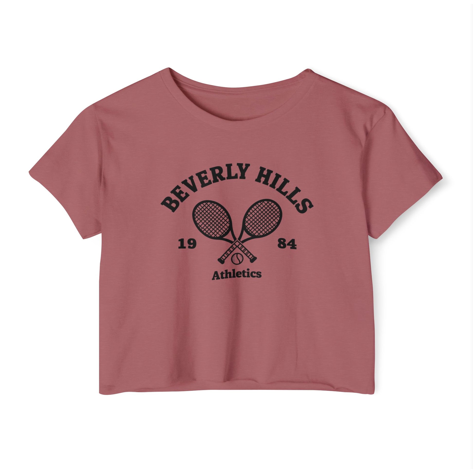 Beverly Hills Tennis Crop Top, Women's Summer Top, Festival Wear, Casual Tee, Athleisure Top, Graphic Crop Tee