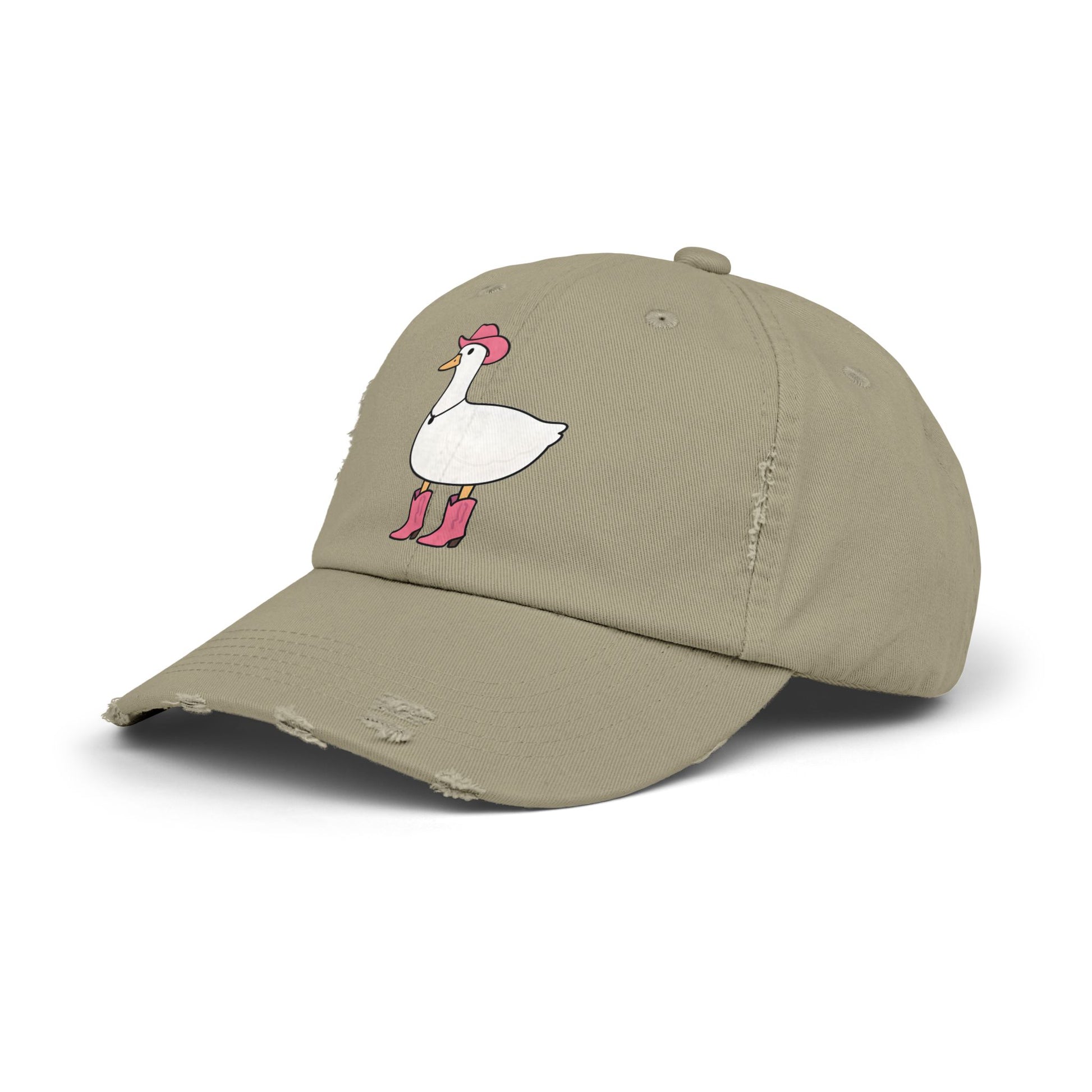 Playful Distressed Cap with Stylish Duck Design, Fun Hat for Summer, Birthday Gift, Trendy Accessory, Cap for Animal Lovers