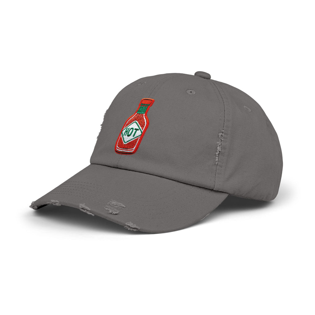 Hot Sauce Distressed Cap, Unisex Cap, Foodie Gift, Summer Accessory, Casual Hat, BBQ Style
