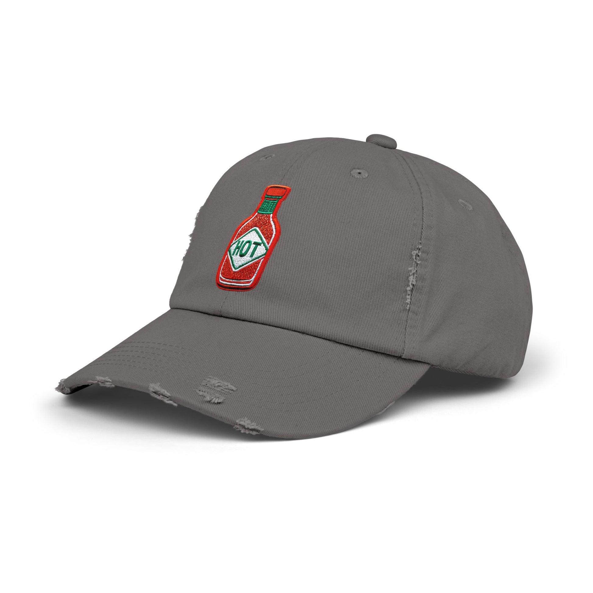 Hot Sauce Distressed Cap, Unisex Cap, Foodie Gift, Summer Accessory, Casual Hat, BBQ Style