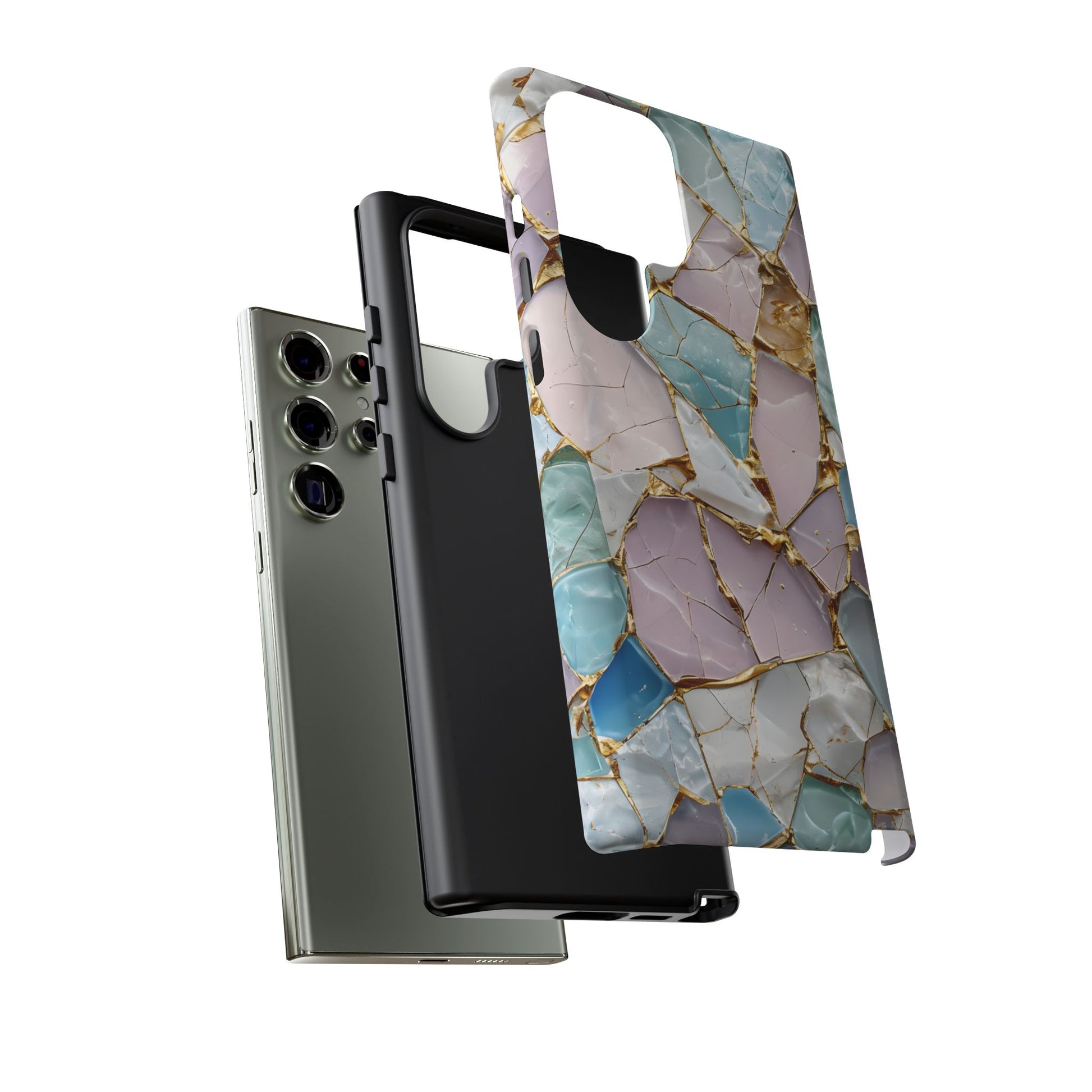 Colorful Phone Case - Tough Cases with Elegant Marble Design, Stylish Cover for Everyday Use, Gift for Her, Tech Accessory