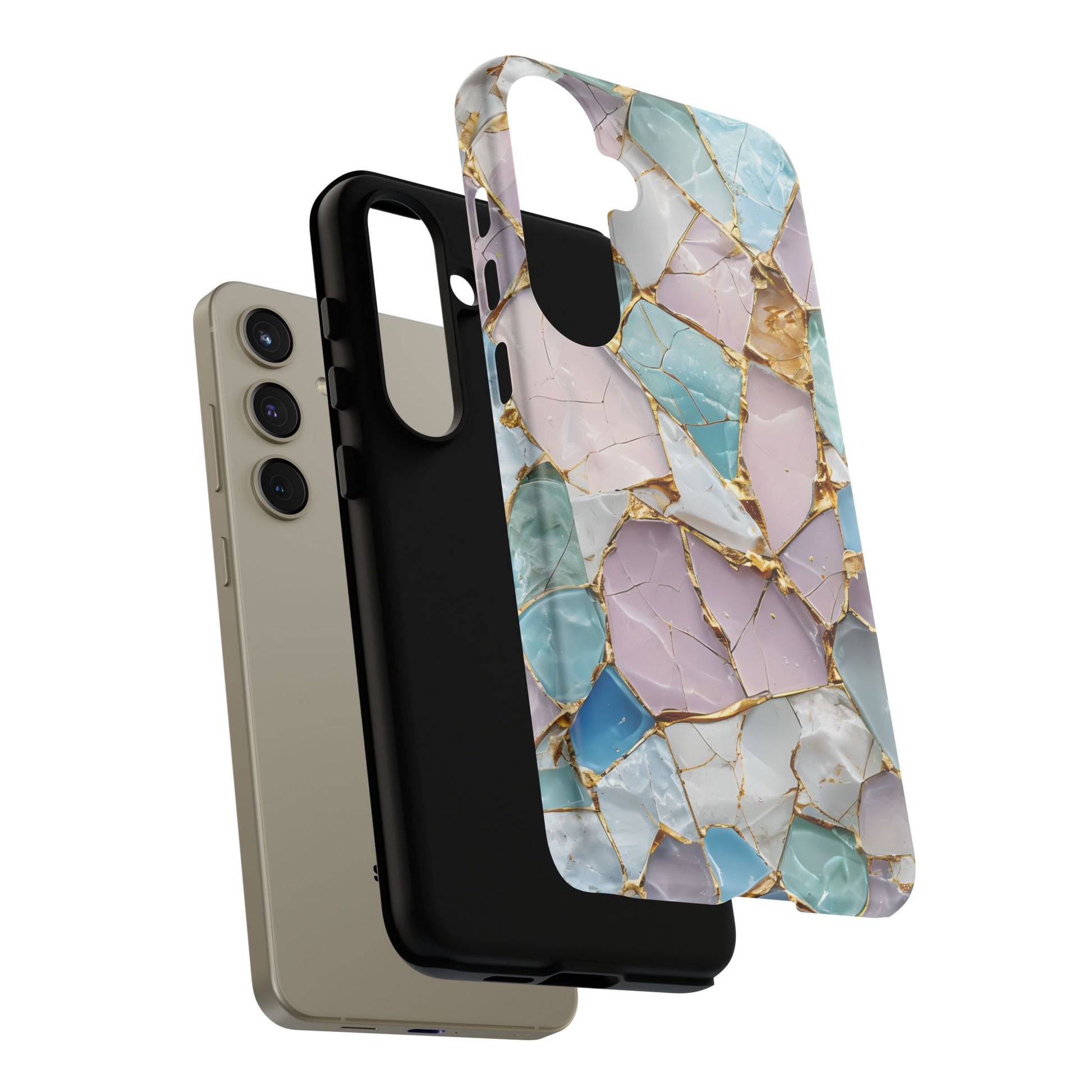 Colorful Phone Case - Tough Cases with Elegant Marble Design, Stylish Cover for Everyday Use, Gift for Her, Tech Accessory